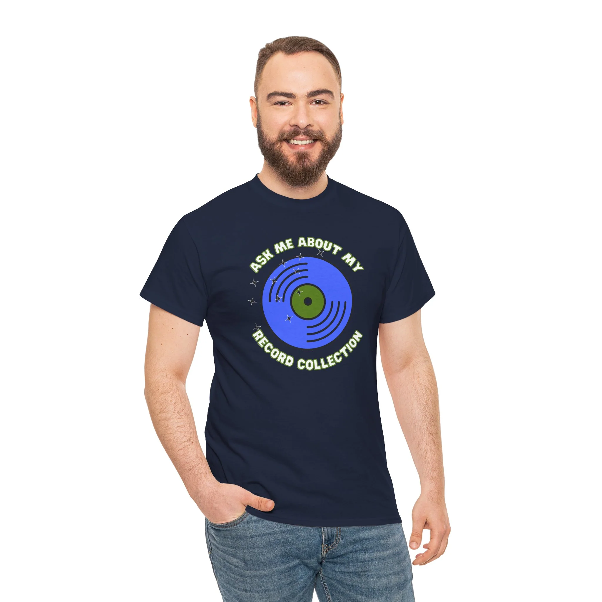 'Ask Me About My Record Collection' Men's T-Shirt - Image 24