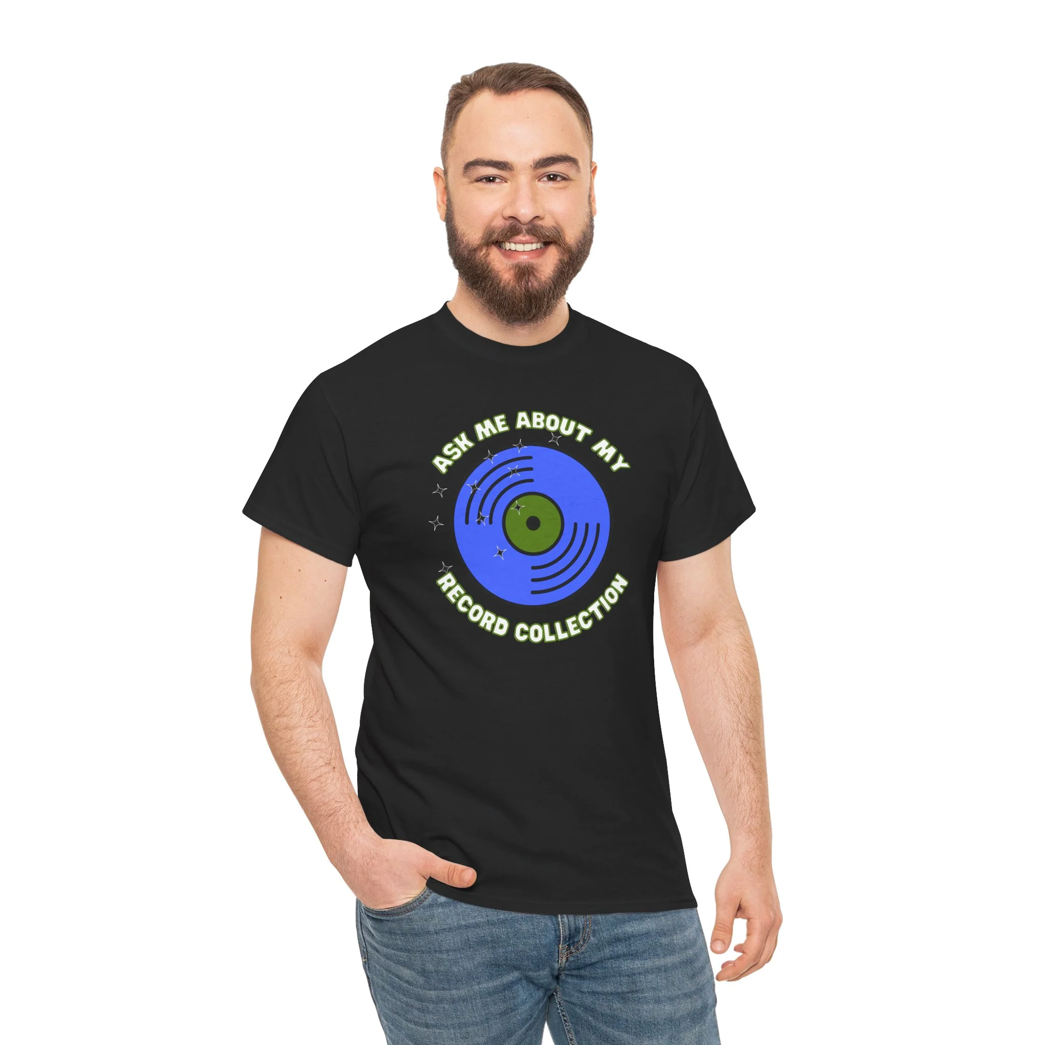 'Ask Me About My Record Collection' Men's T-Shirt - Image 42