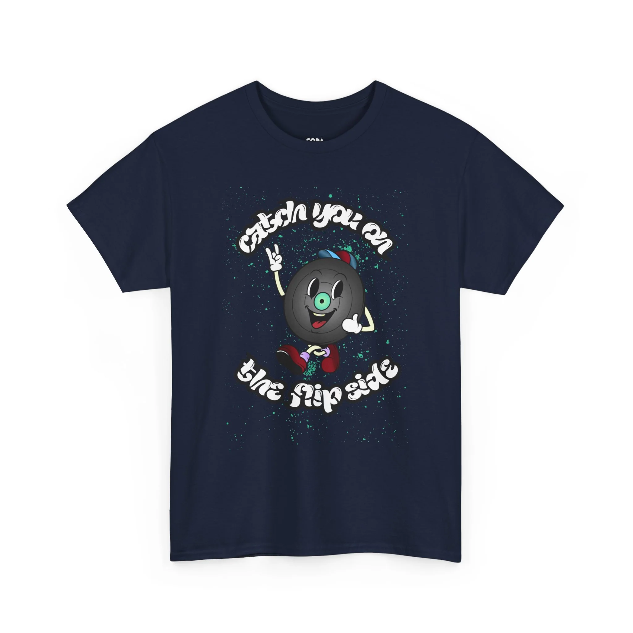 'Catch You On The Flip Side' Men's Vinyl T-Shirt - Image 37