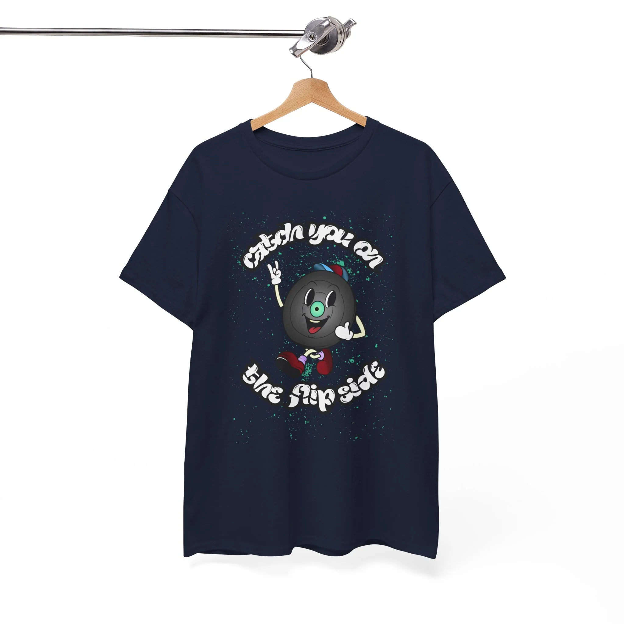 'Catch You On The Flip Side' Men's Vinyl T-Shirt - Image 39