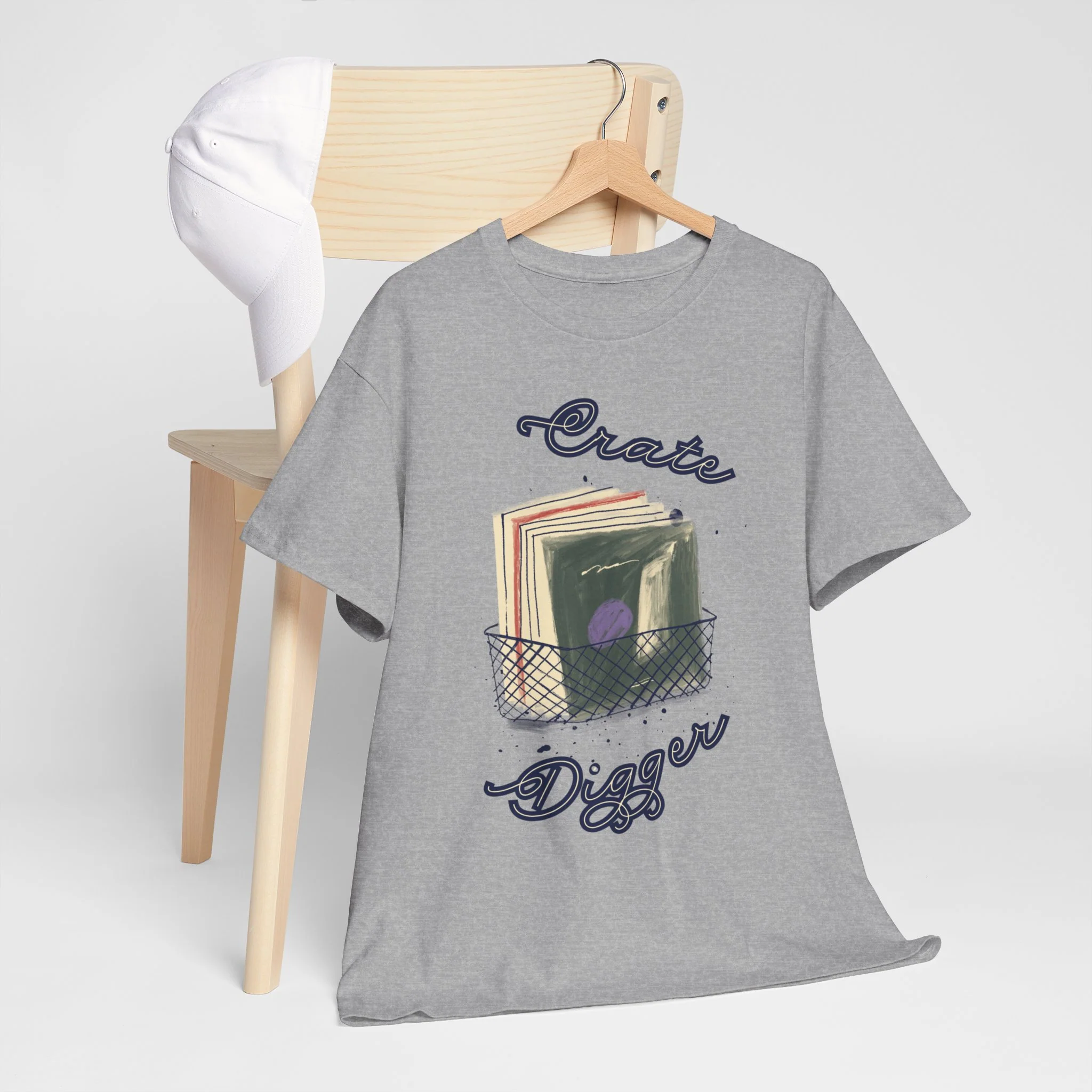 'Crate Digger' Vinyl Records Men's T-Shirt - Image 3