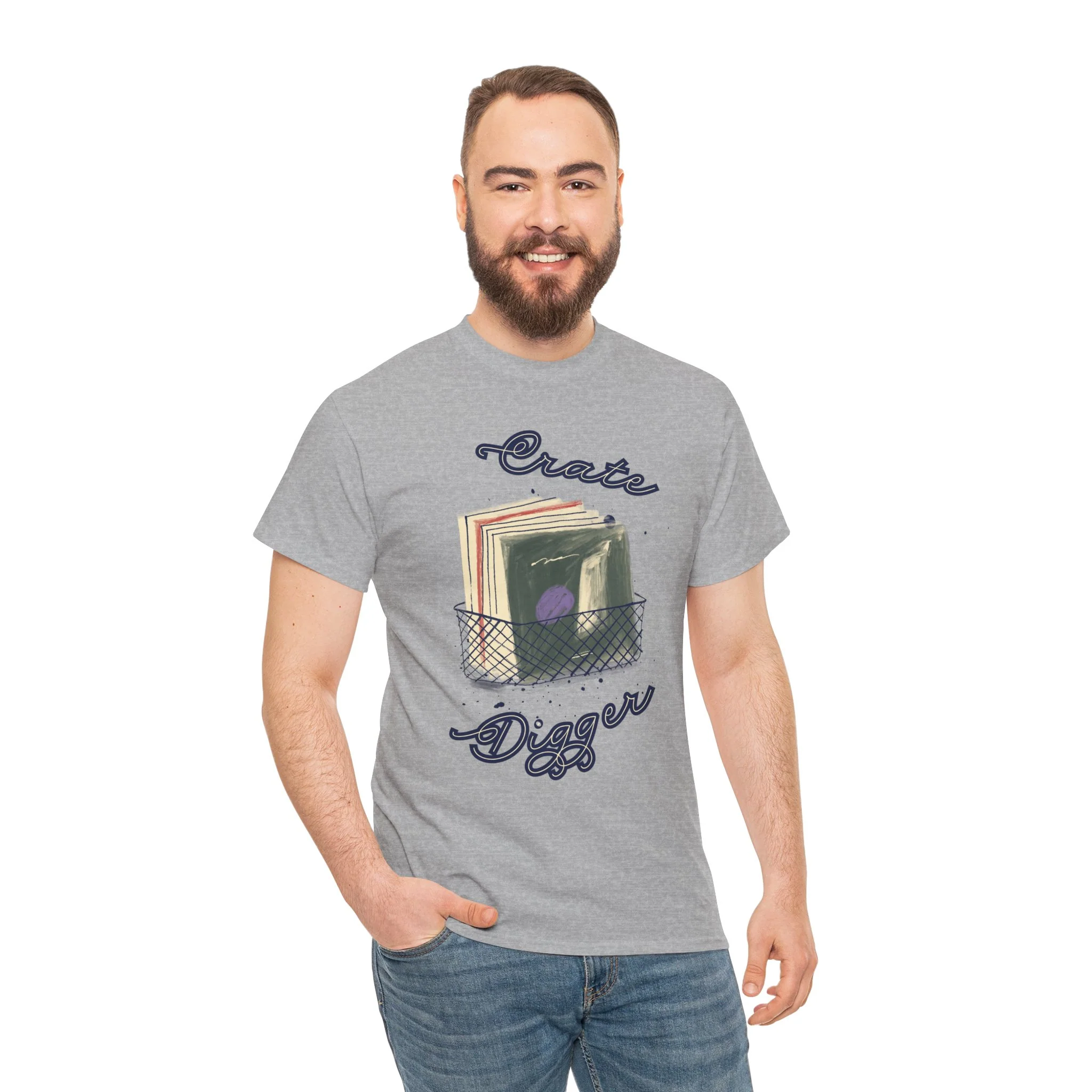 'Crate Digger' Vinyl Records Men's T-Shirt - Image 6