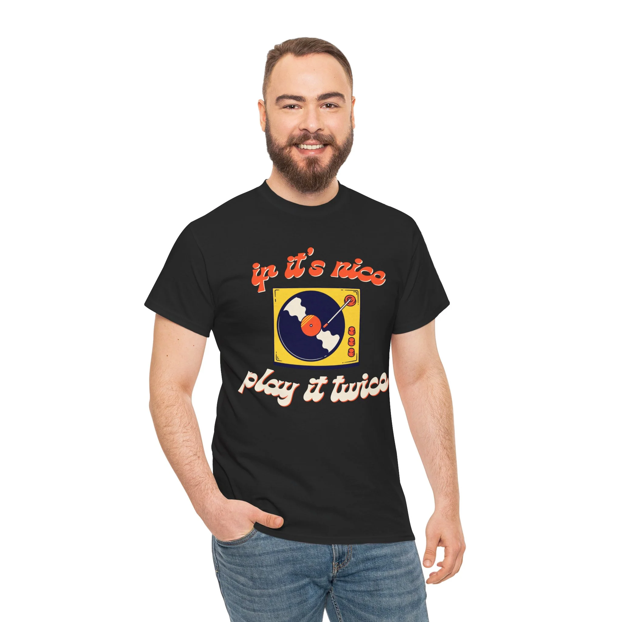 'If It’s Nice, Play It Twice' Vinyl T-Shirt - Image 24