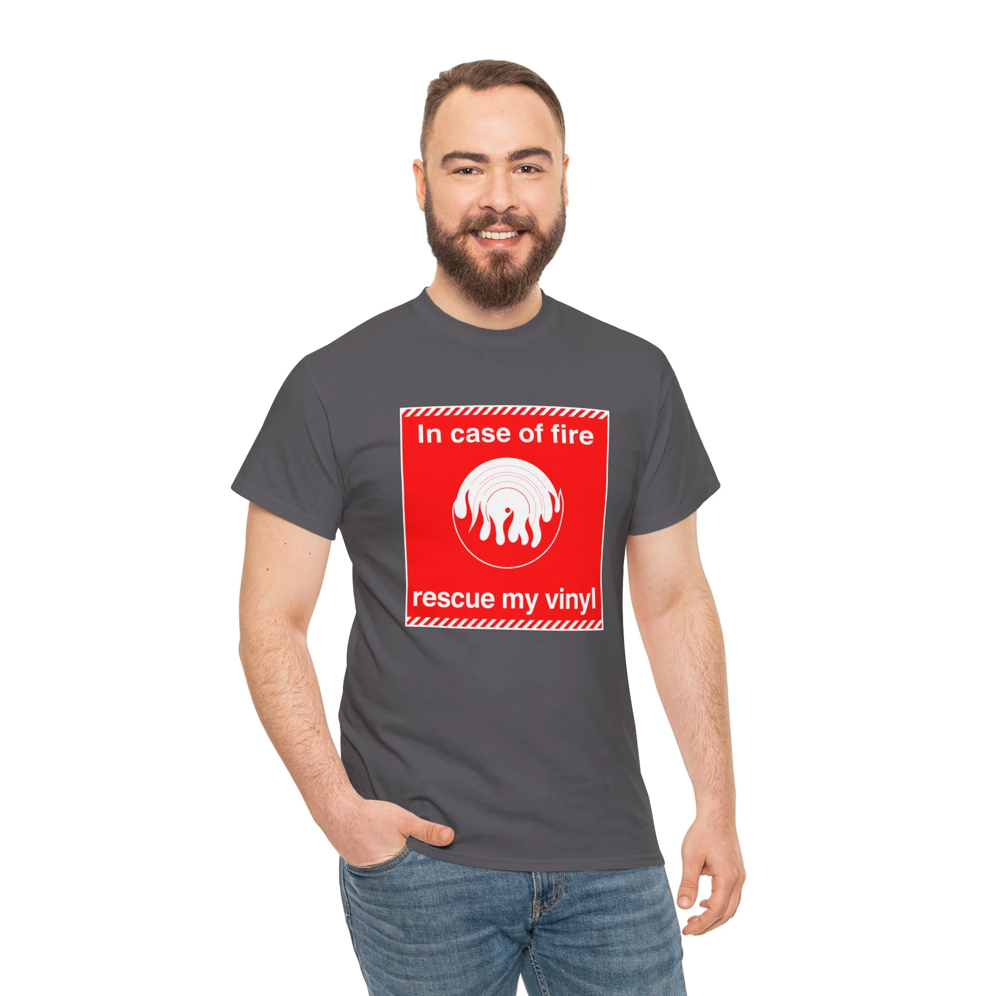 'In Case of Fire, Save My Vinyl' T-Shirt - Image 60