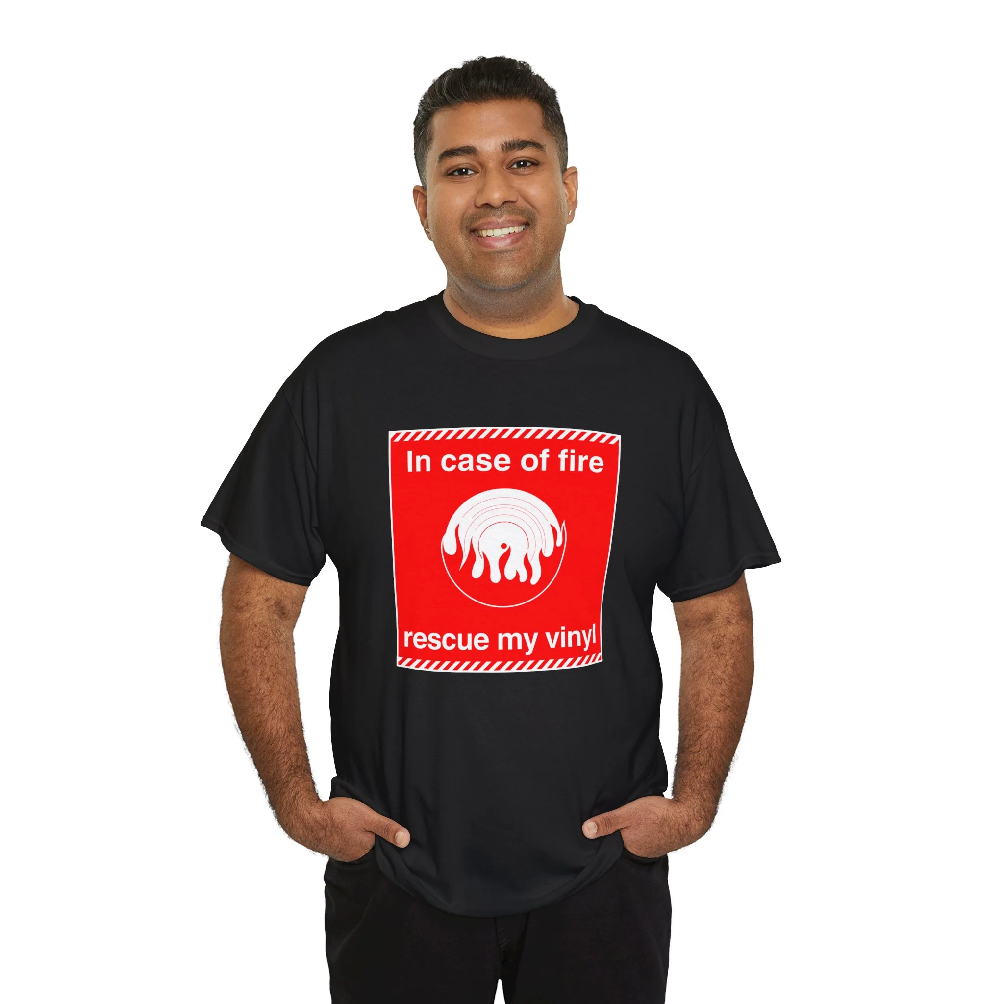 'In Case of Fire, Save My Vinyl' T-Shirt - Image 7