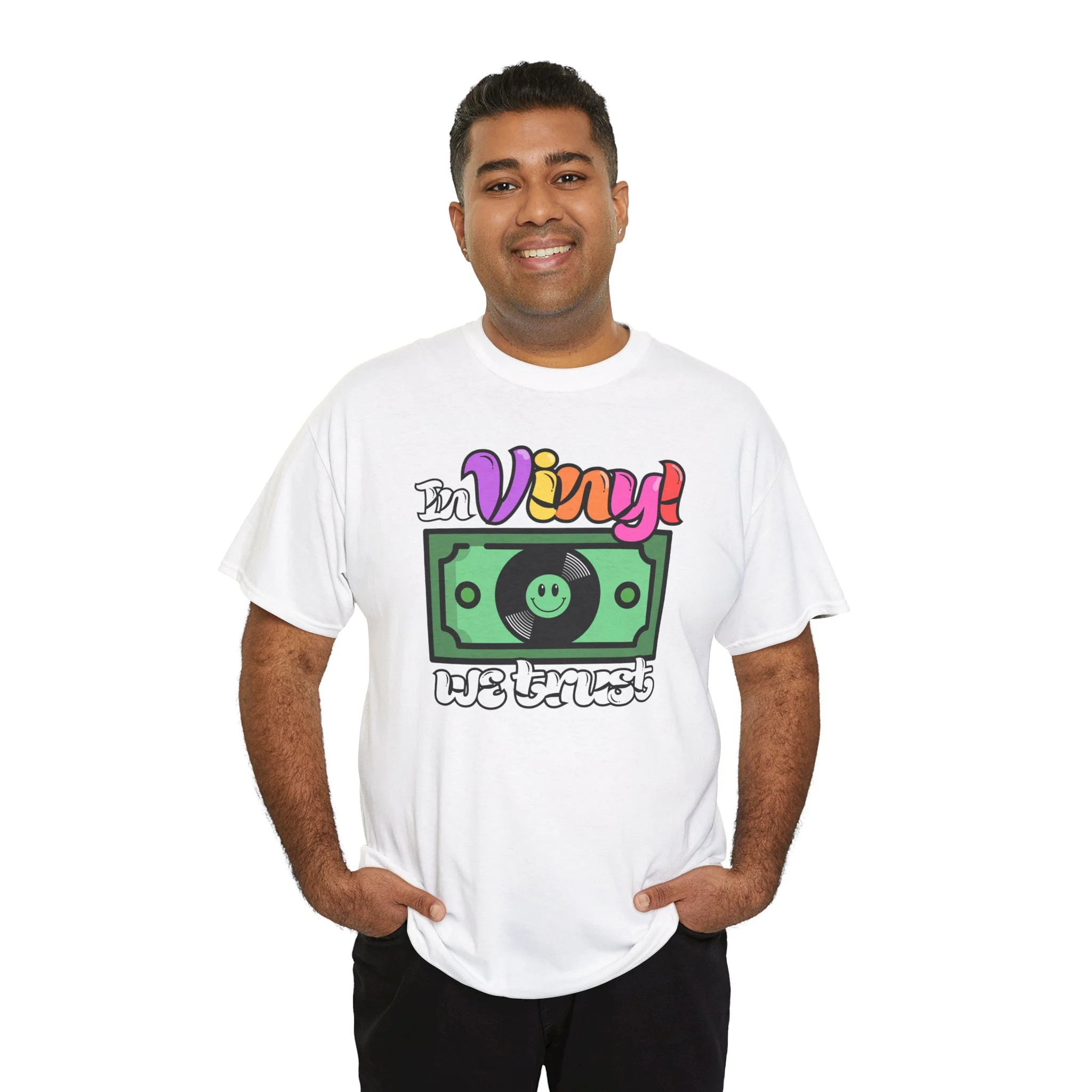 'In Vinyl We Trust' Men's T-Shirt - Image 25