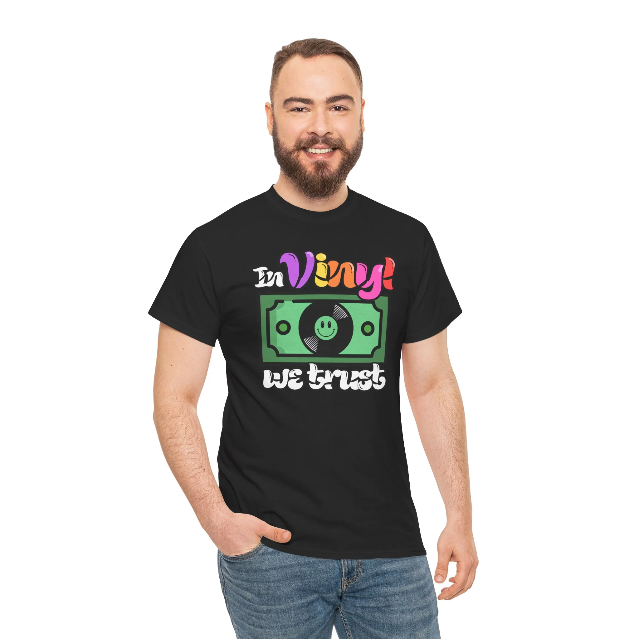 'In Vinyl We Trust' Men's T-Shirt - Image 6