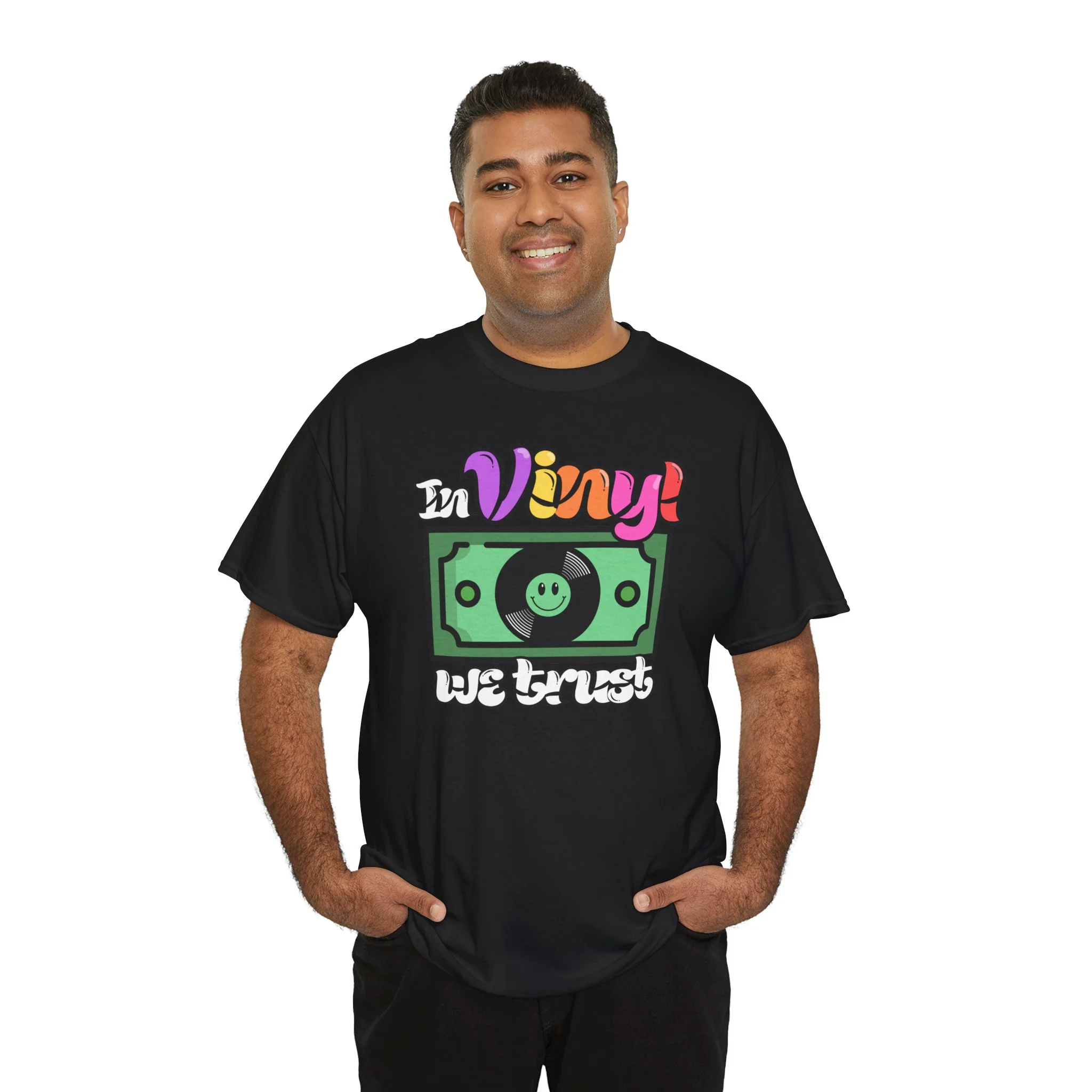'In Vinyl We Trust' Men's T-Shirt - Image 7