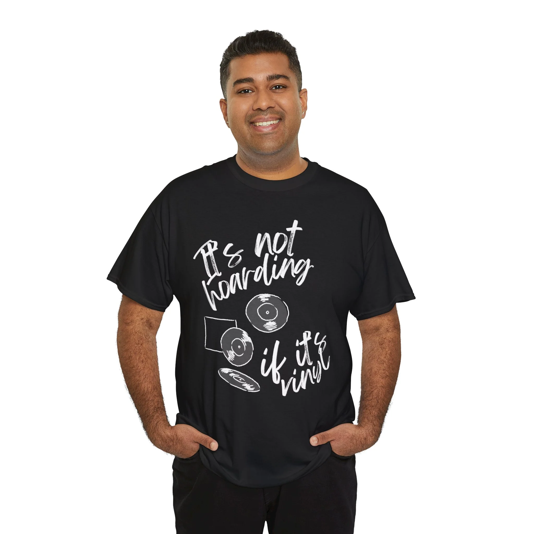 'It's Not Hoarding If It's Vinyl' Men's T-Shirt - Image 30