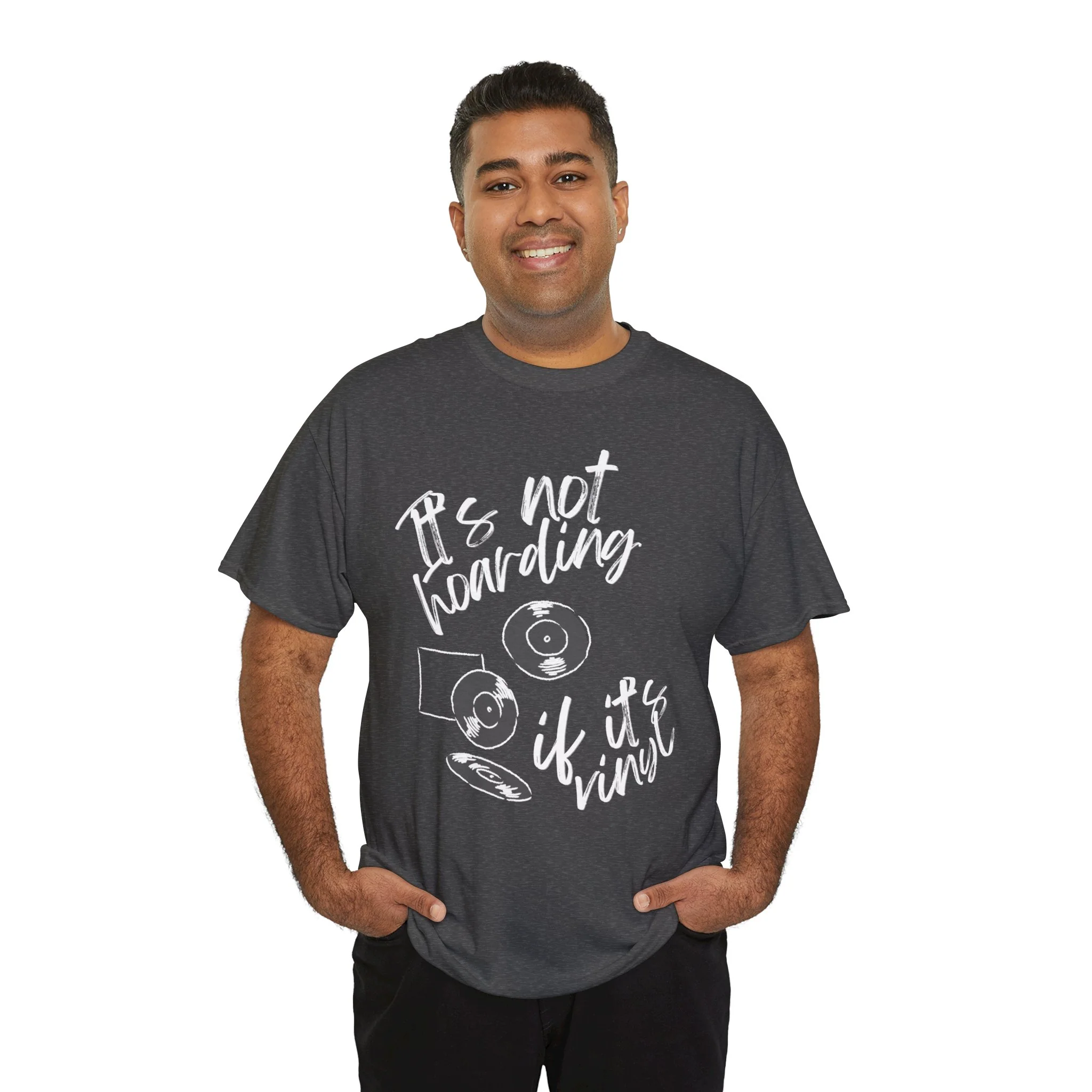 'It's Not Hoarding If It's Vinyl' Men's T-Shirt - Image 38