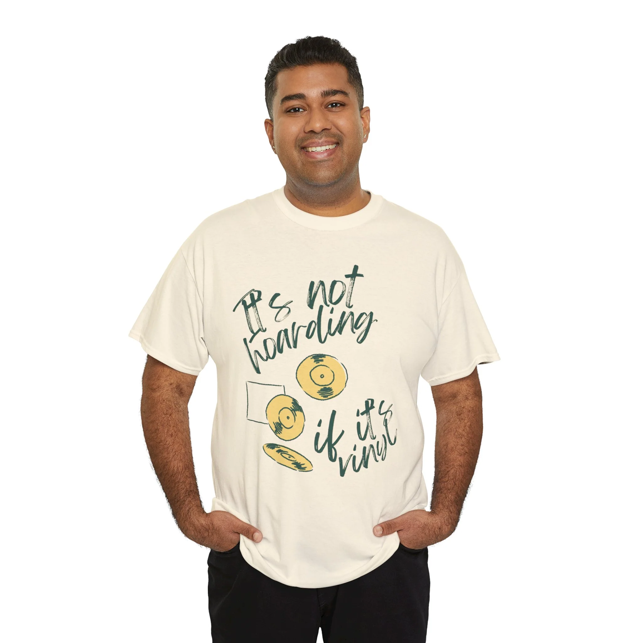 'It's Not Hoarding If It's Vinyl' Men's T-Shirt - Image 46