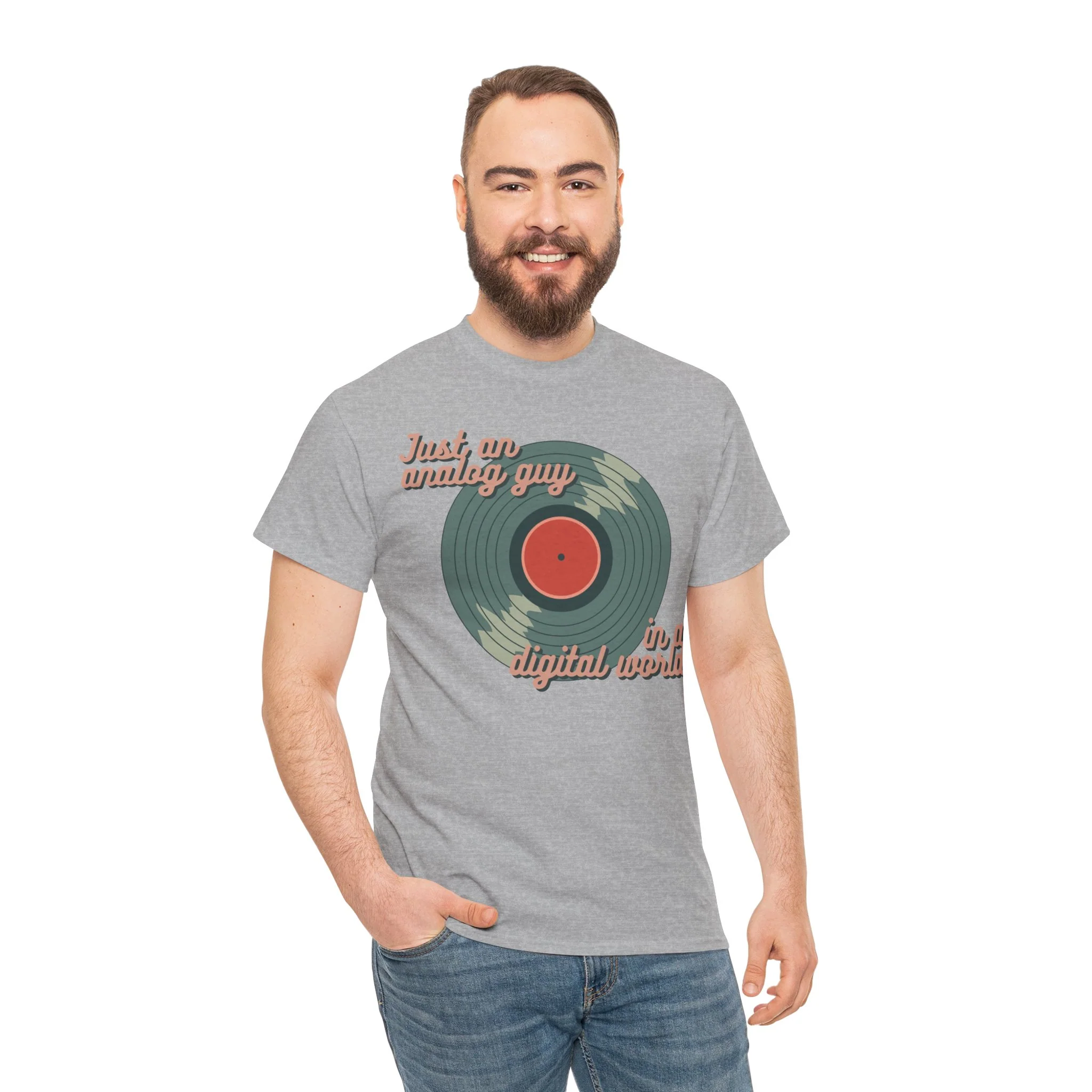 'Just an Analog Guy, In a Digital World' Men's T-Shirt - Image 51