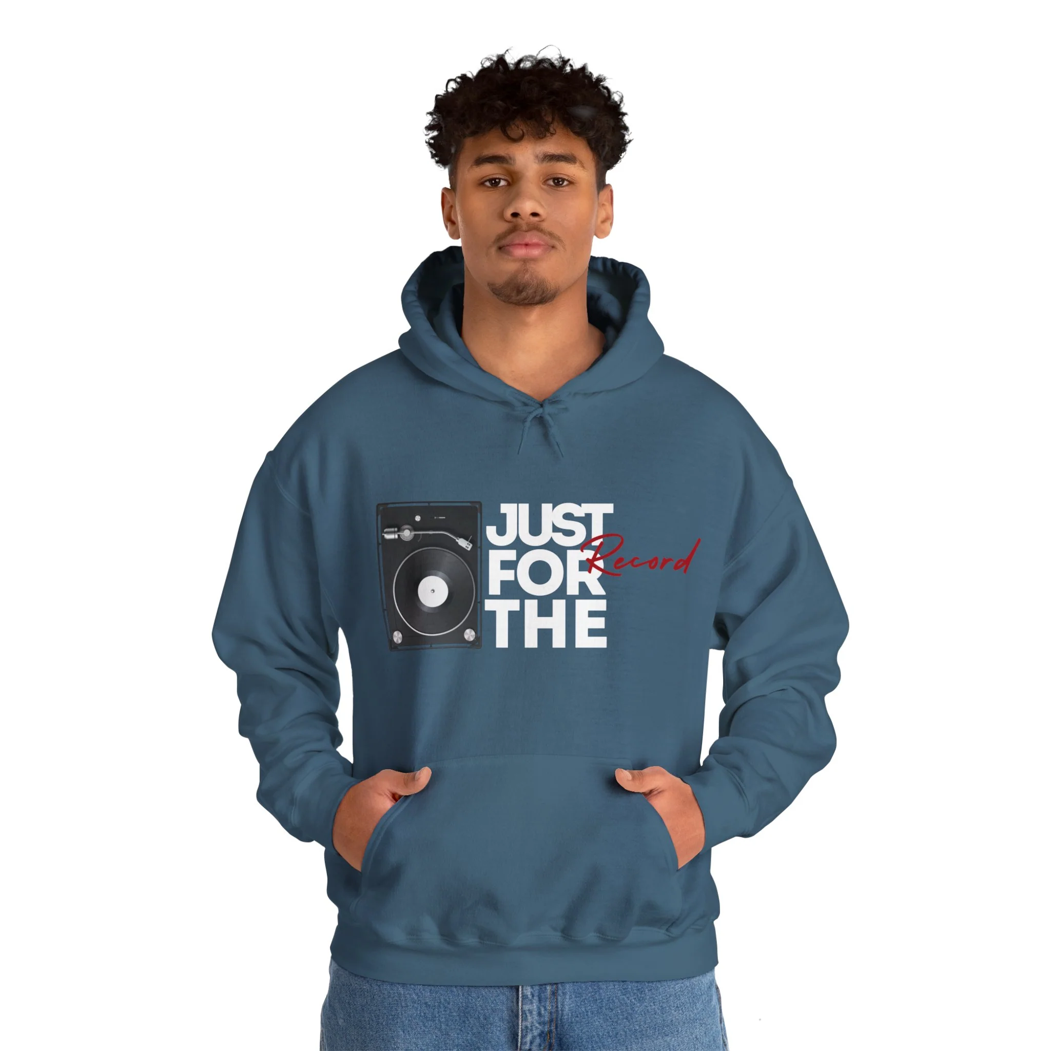'Just for the Record' Men's Hoodie - Image 12