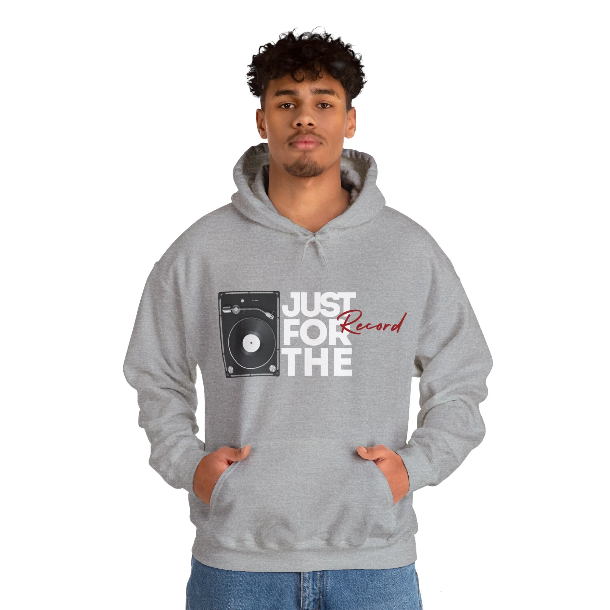 'Just for the Record' Men's Hoodie - Image 19
