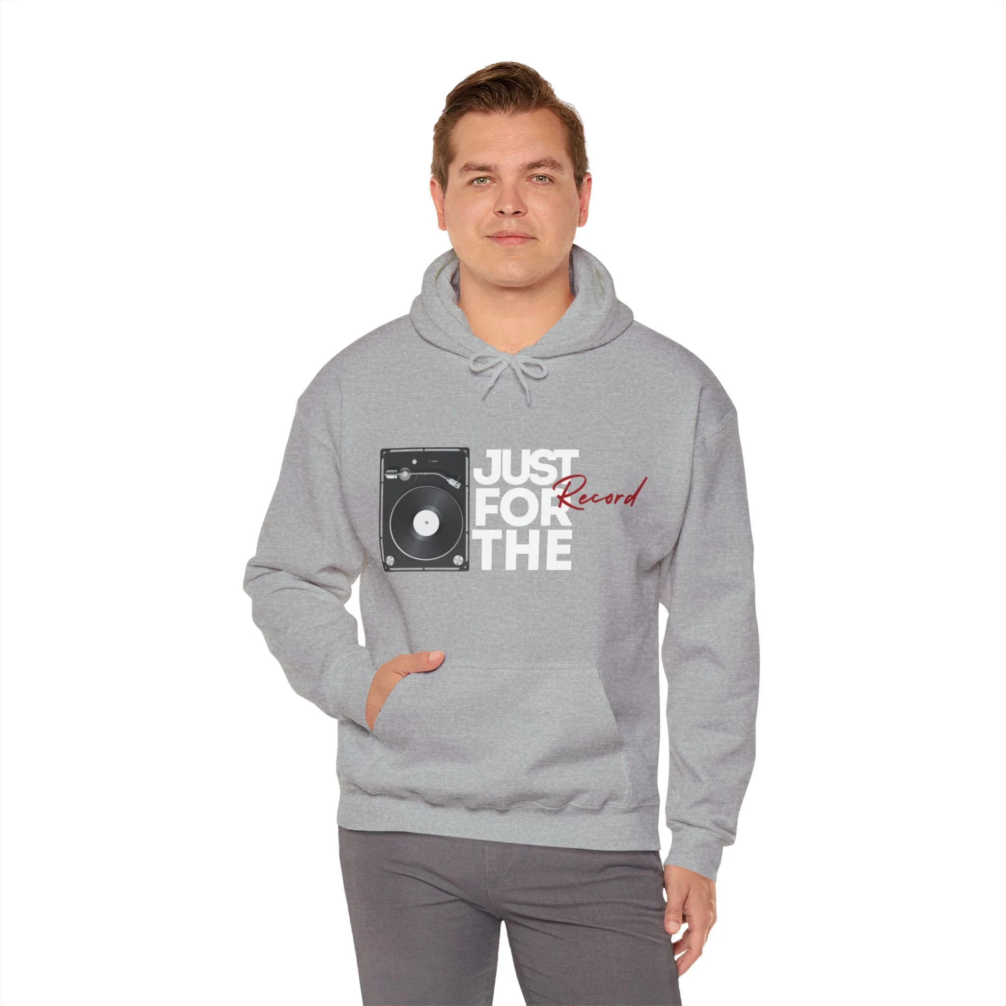 'Just for the Record' Men's Hoodie - Image 20