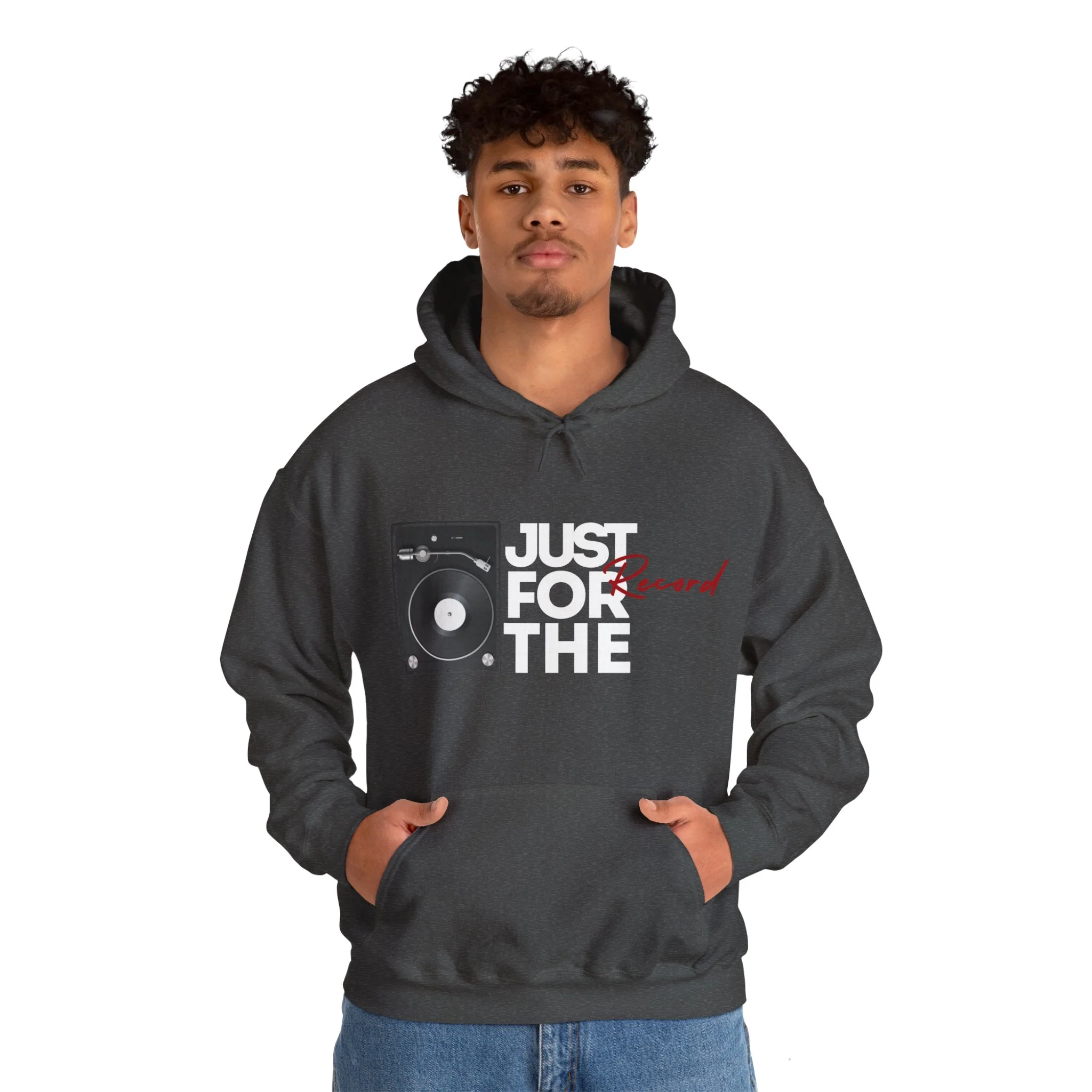 'Just for the Record' Men's Hoodie - Image 26
