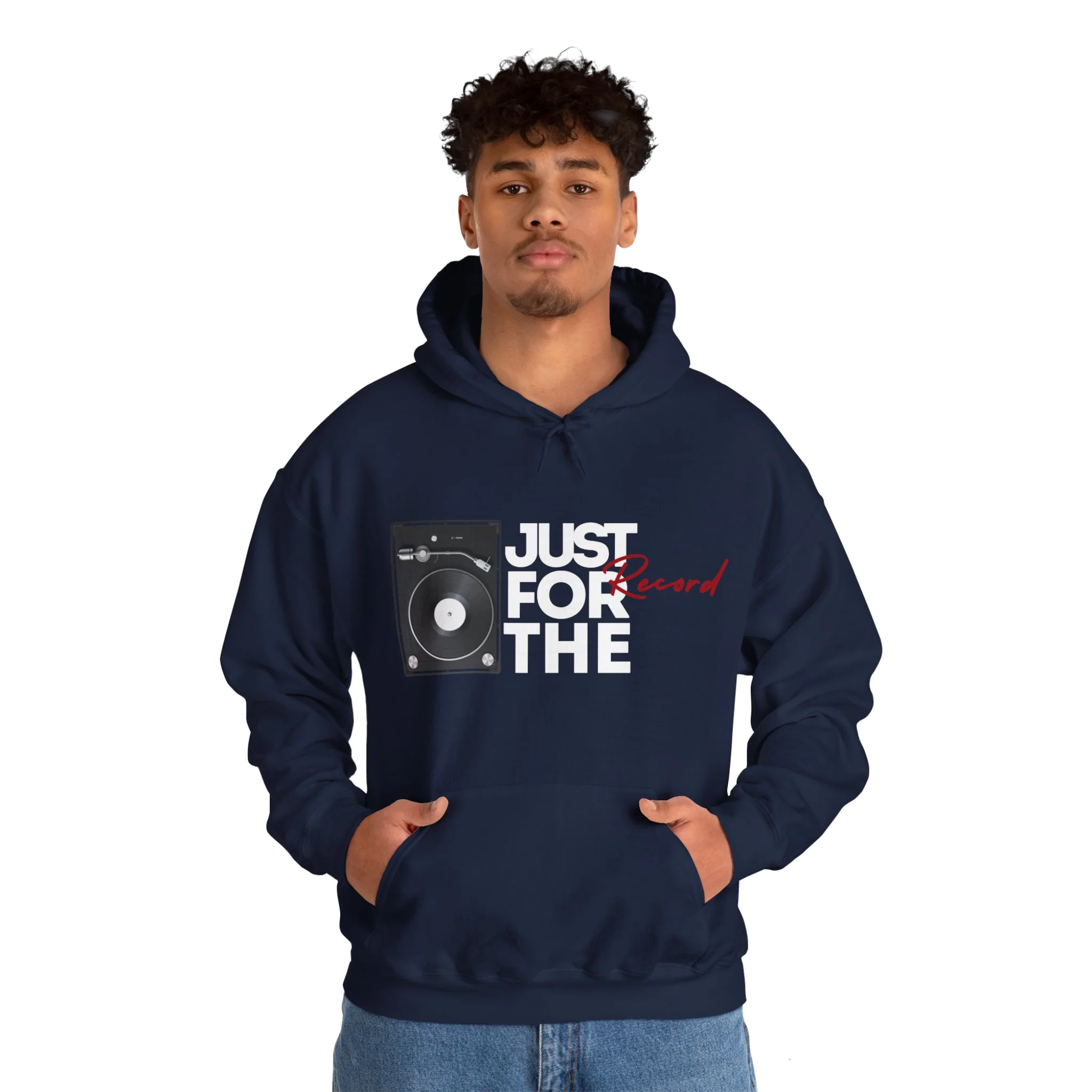 'Just for the Record' Men's Hoodie - Image 33