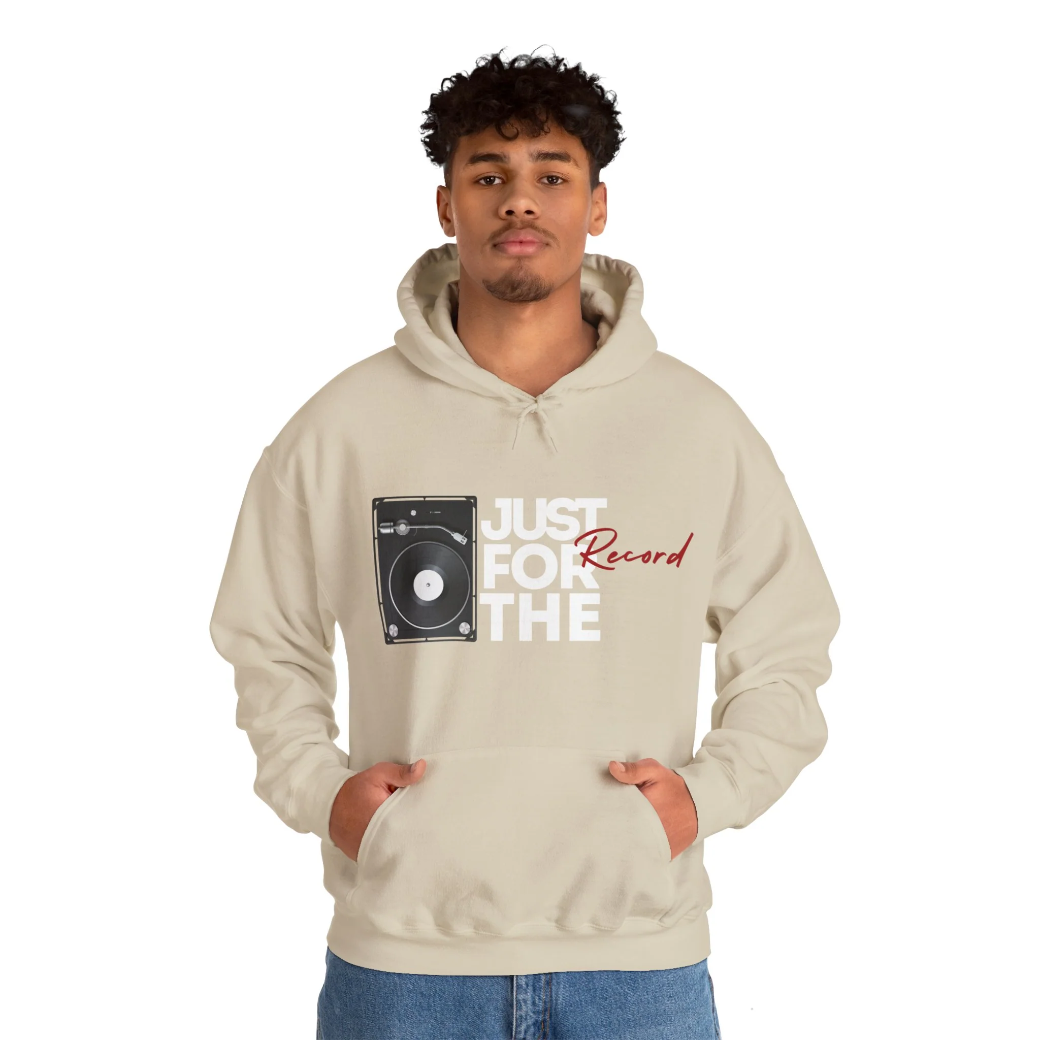 'Just for the Record' Men's Hoodie - Image 48