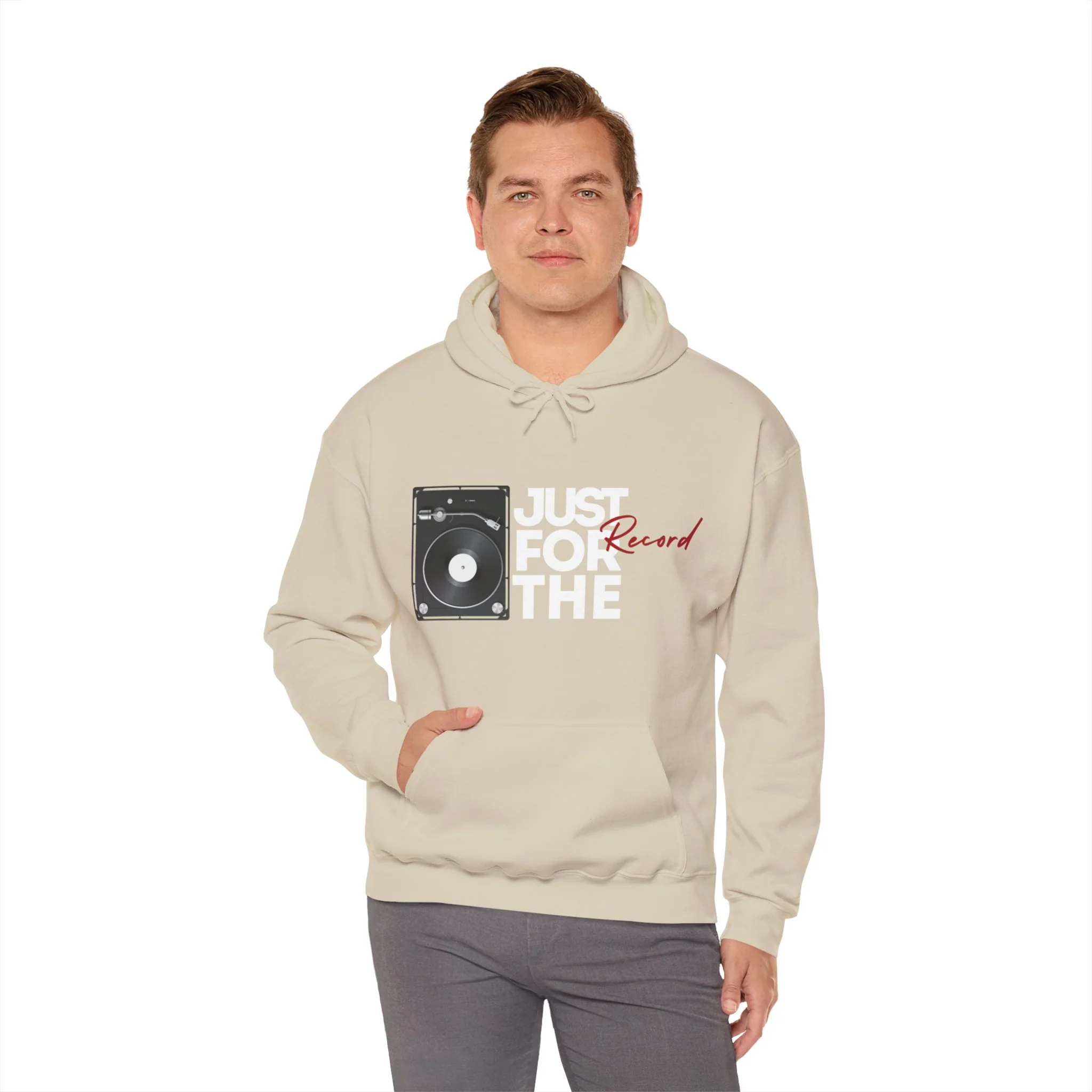 'Just for the Record' Men's Hoodie - Image 49