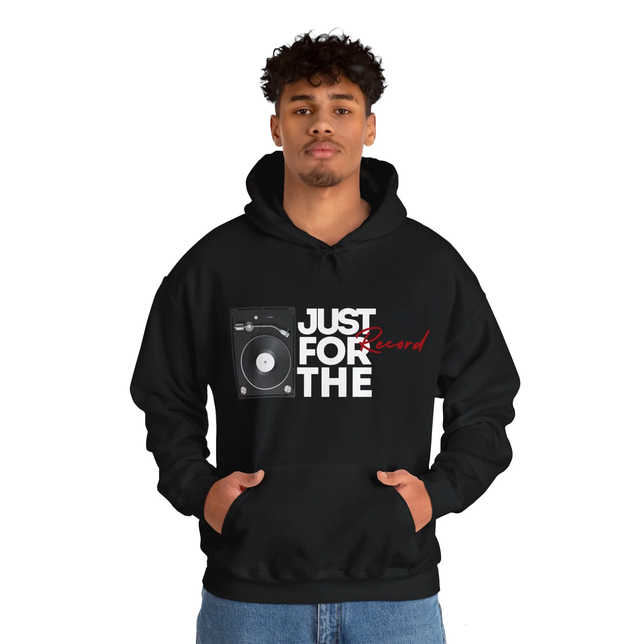 'Just for the Record' Men's Hoodie - Image 5