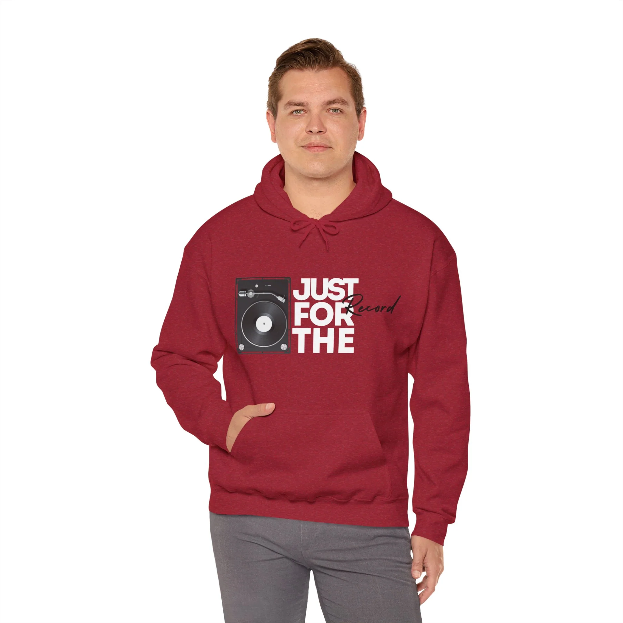 'Just for the Record' Men's Hoodie - Image 55
