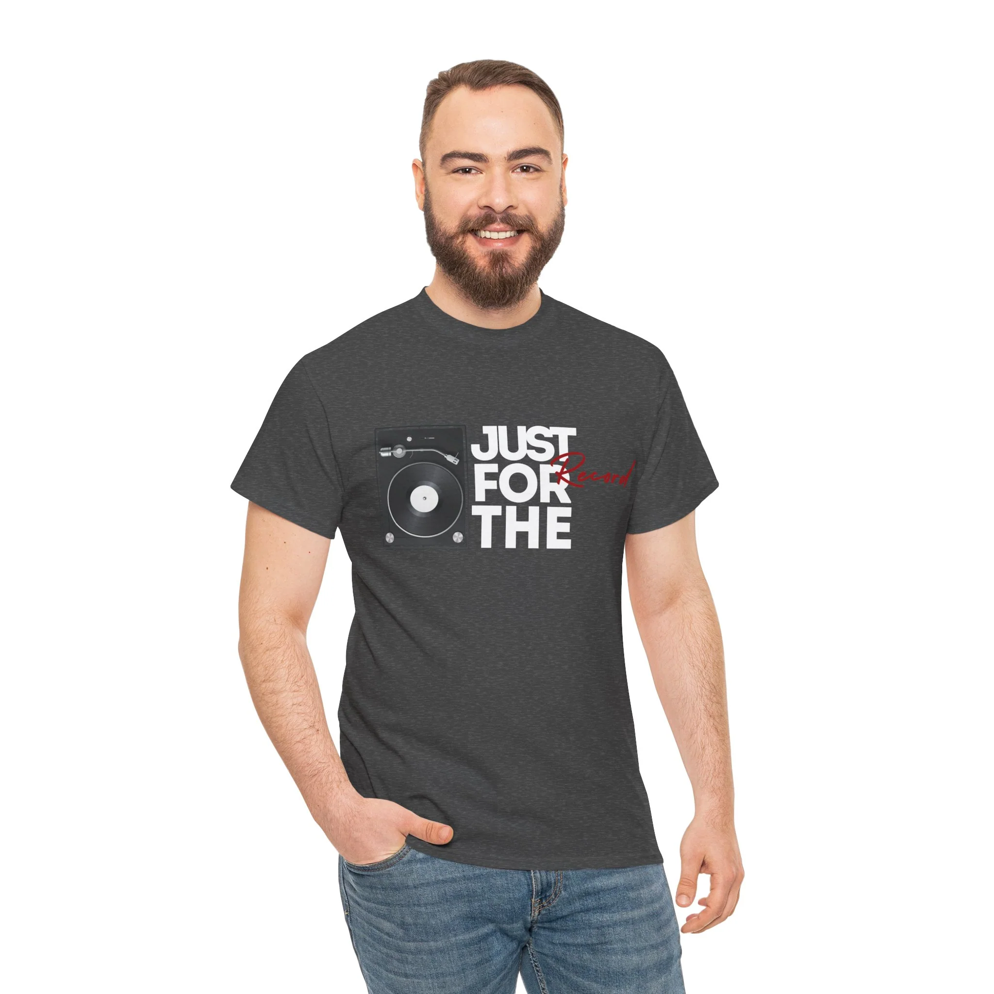 'Just for the Record' Men's Vinyl T-Shirt - Image 24