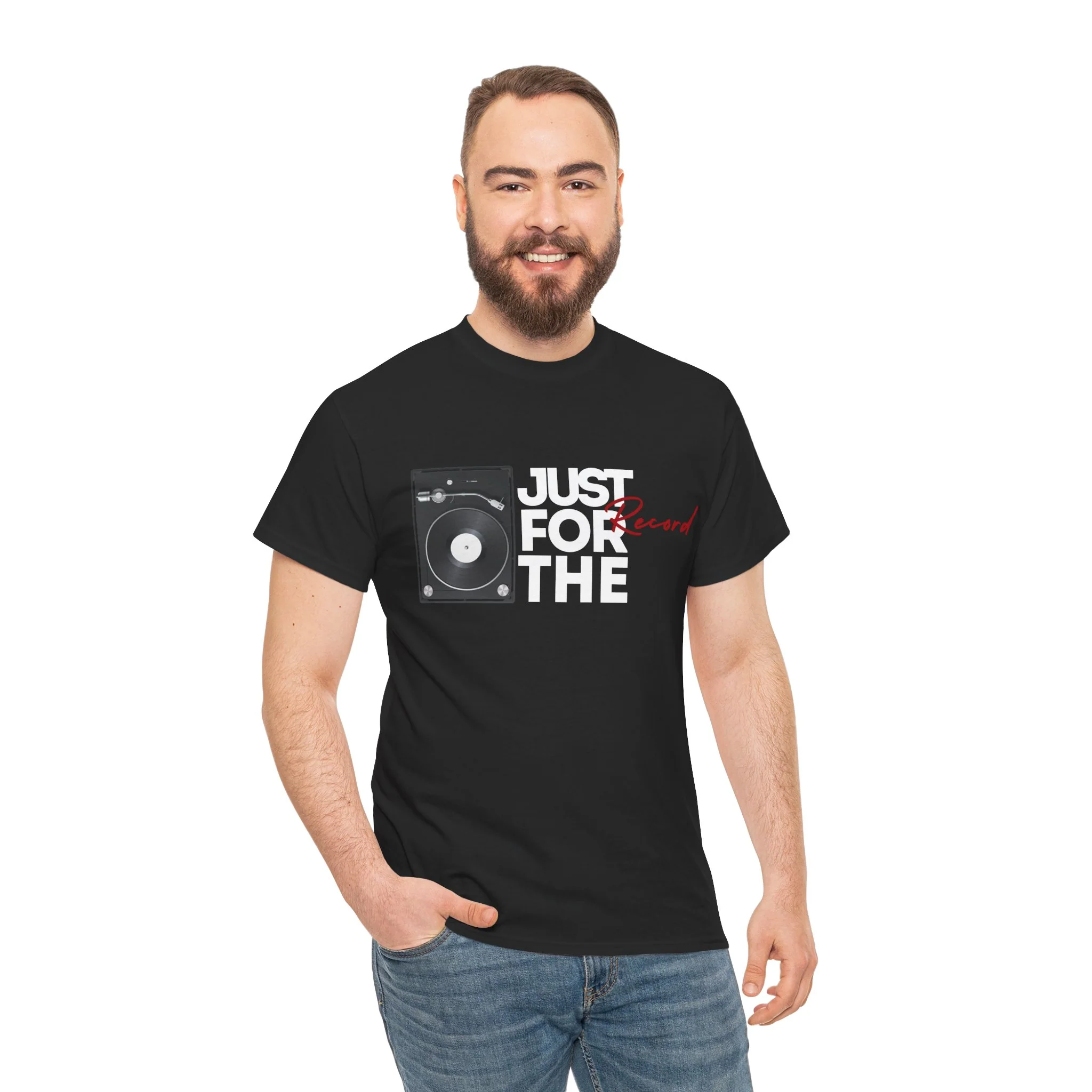 'Just for the Record' Men's Vinyl T-Shirt - Image 6