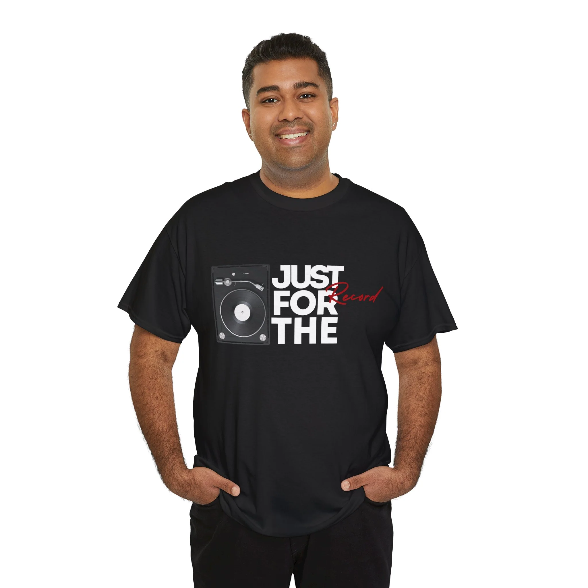 'Just for the Record' Men's Vinyl T-Shirt - Image 7
