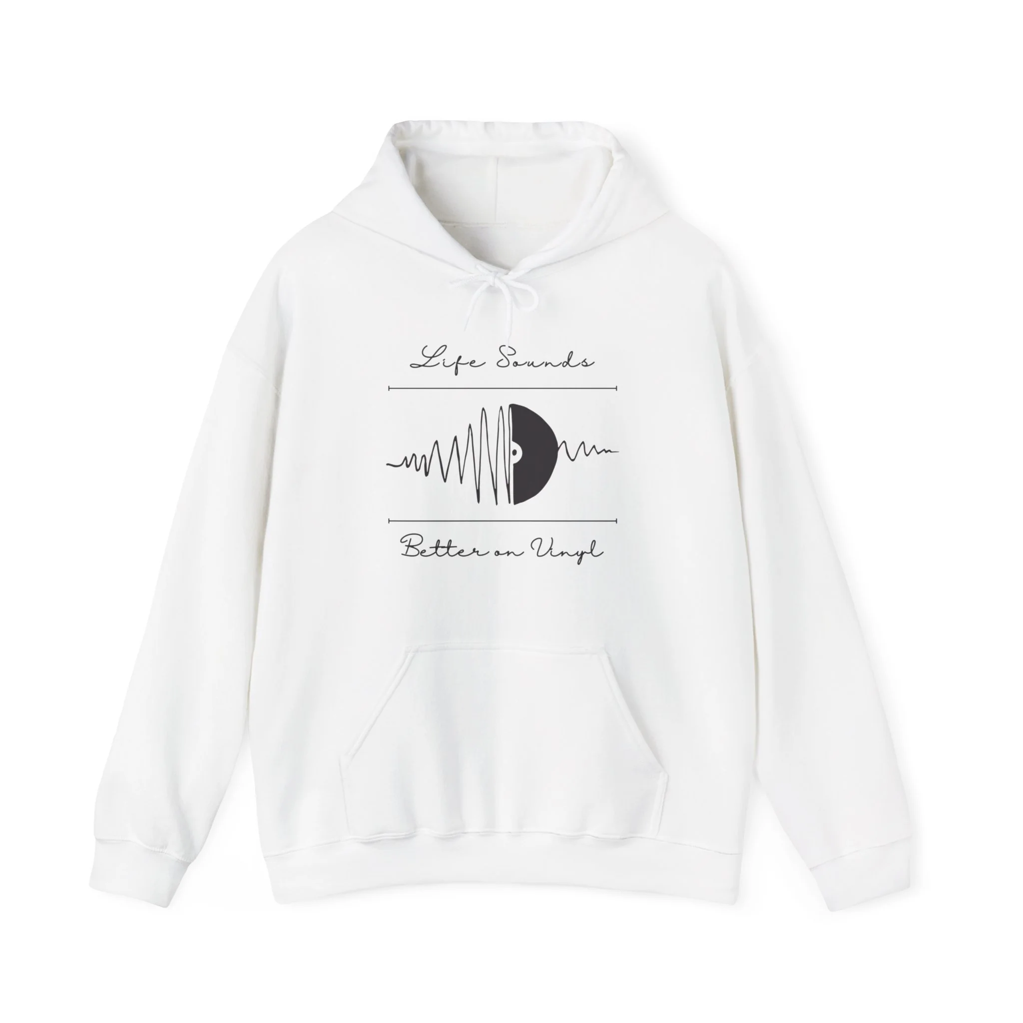 'Life Sounds Better on Vinyl' Men's Hoodie - Image 17