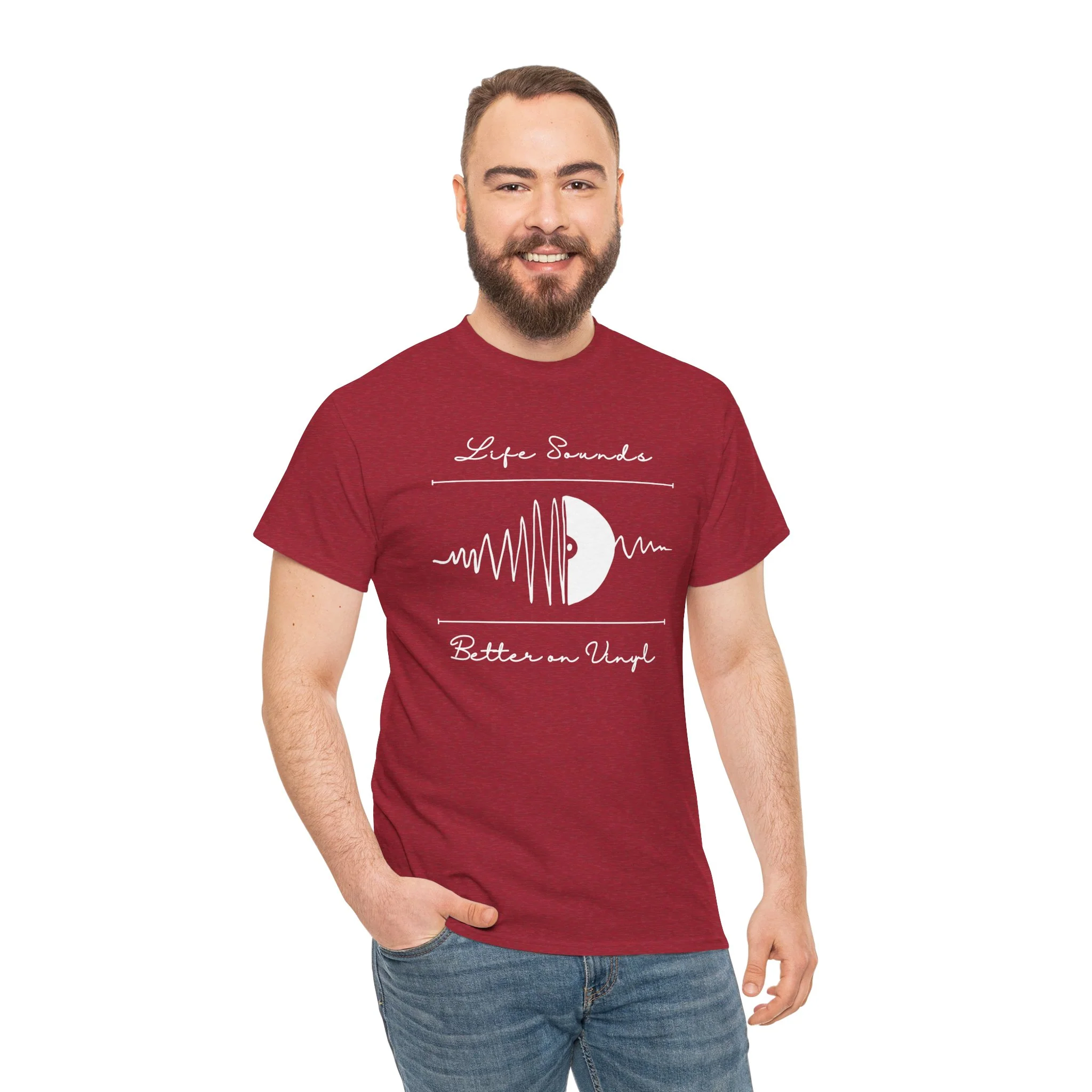 'Life Sounds Better on Vinyl' Men's T-Shirt - Image 15