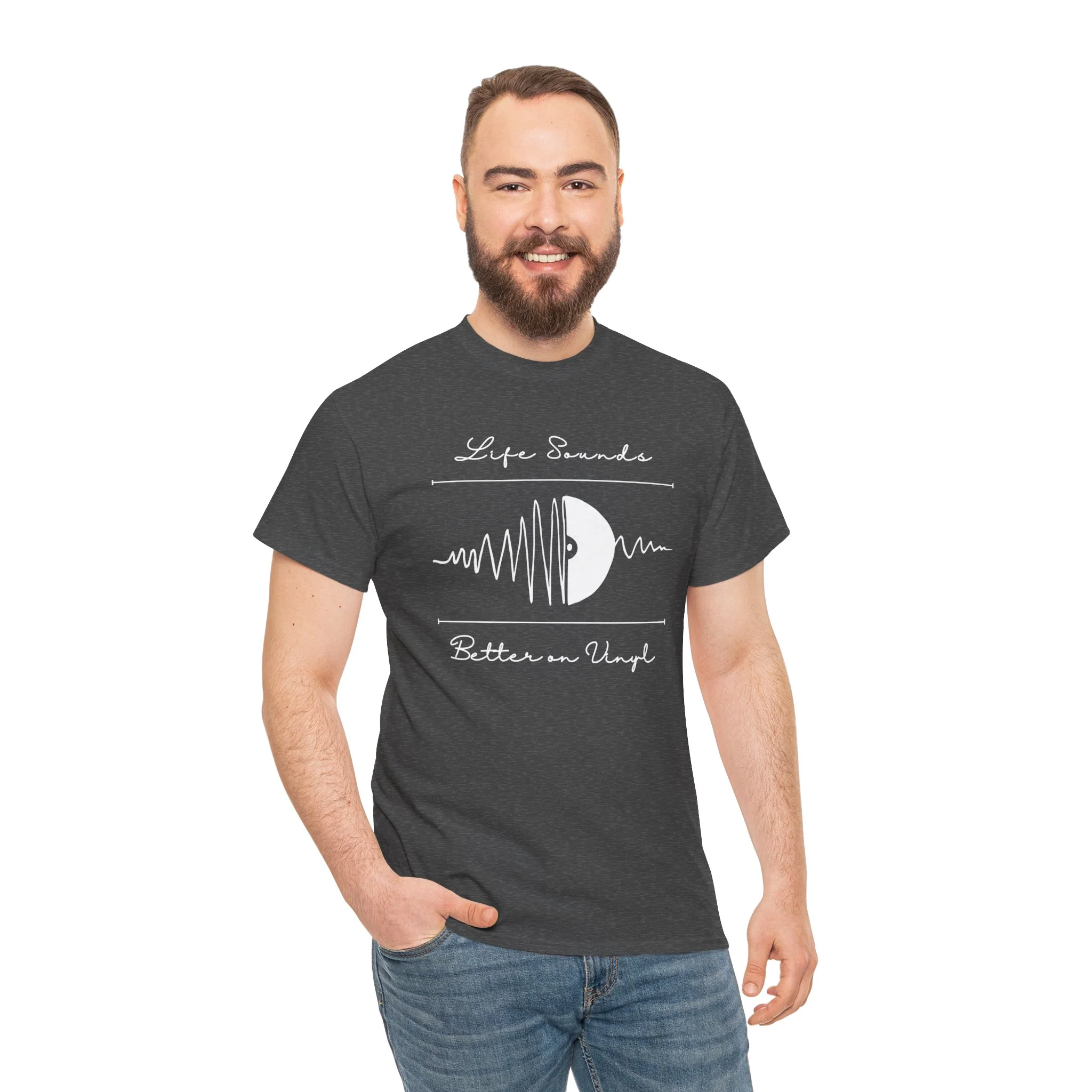 'Life Sounds Better on Vinyl' Men's T-Shirt - Image 24