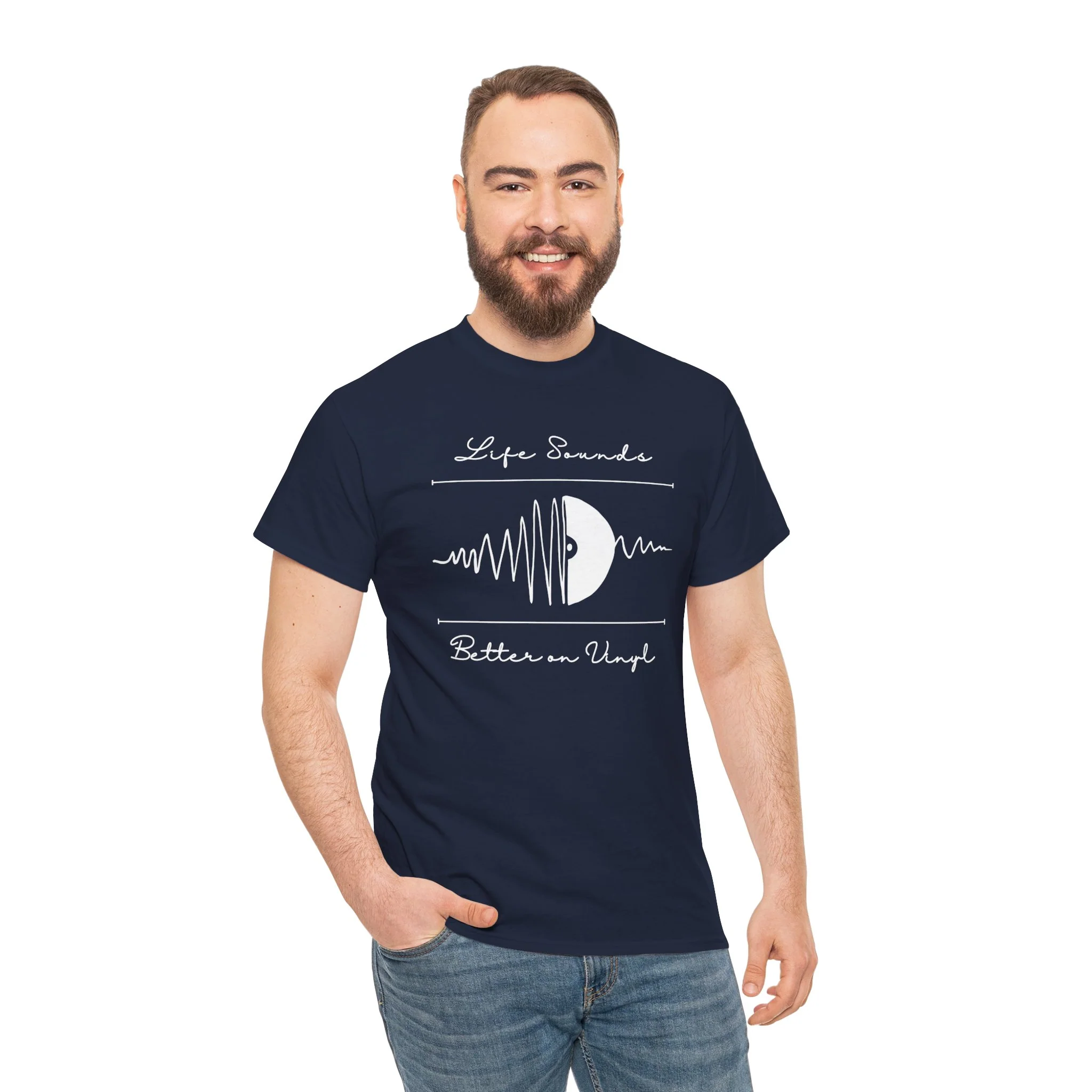 'Life Sounds Better on Vinyl' Men's T-Shirt - Image 33