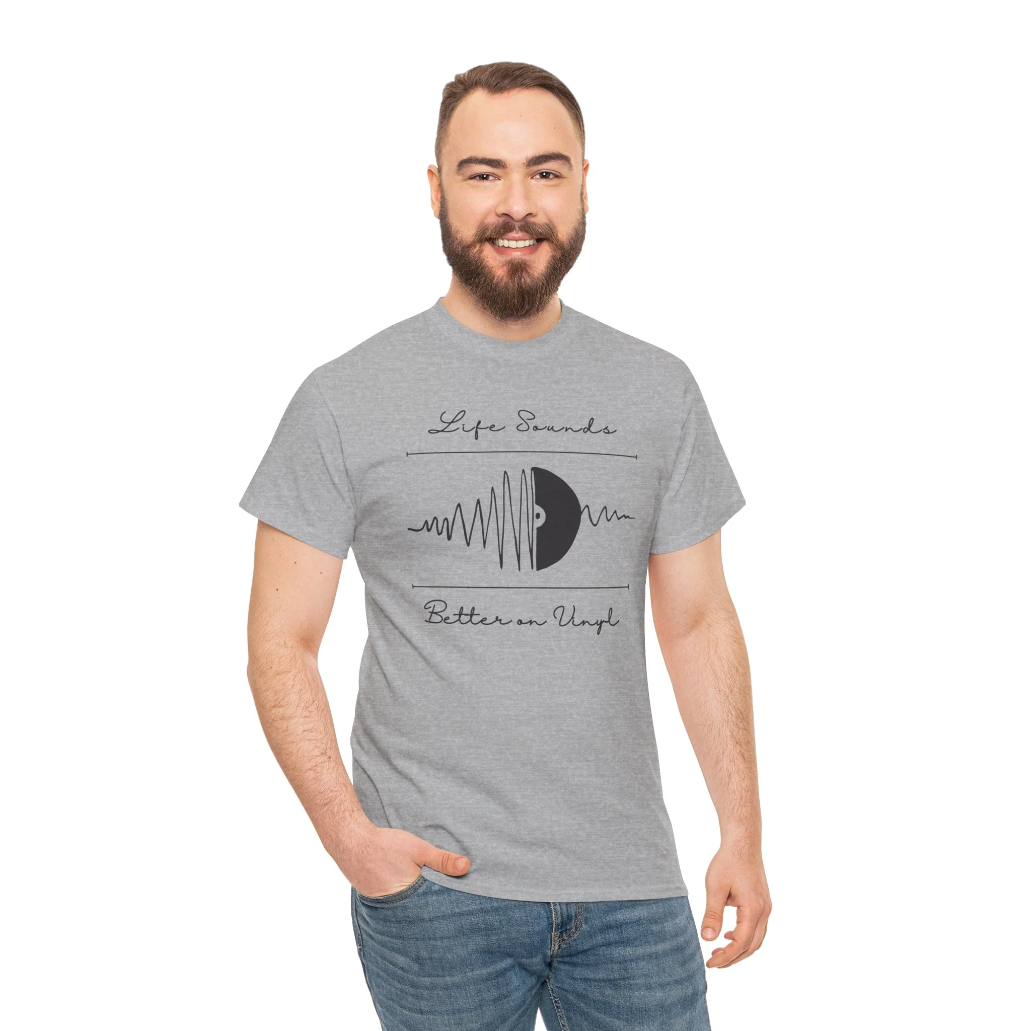 'Life Sounds Better on Vinyl' Men's T-Shirt - Image 42