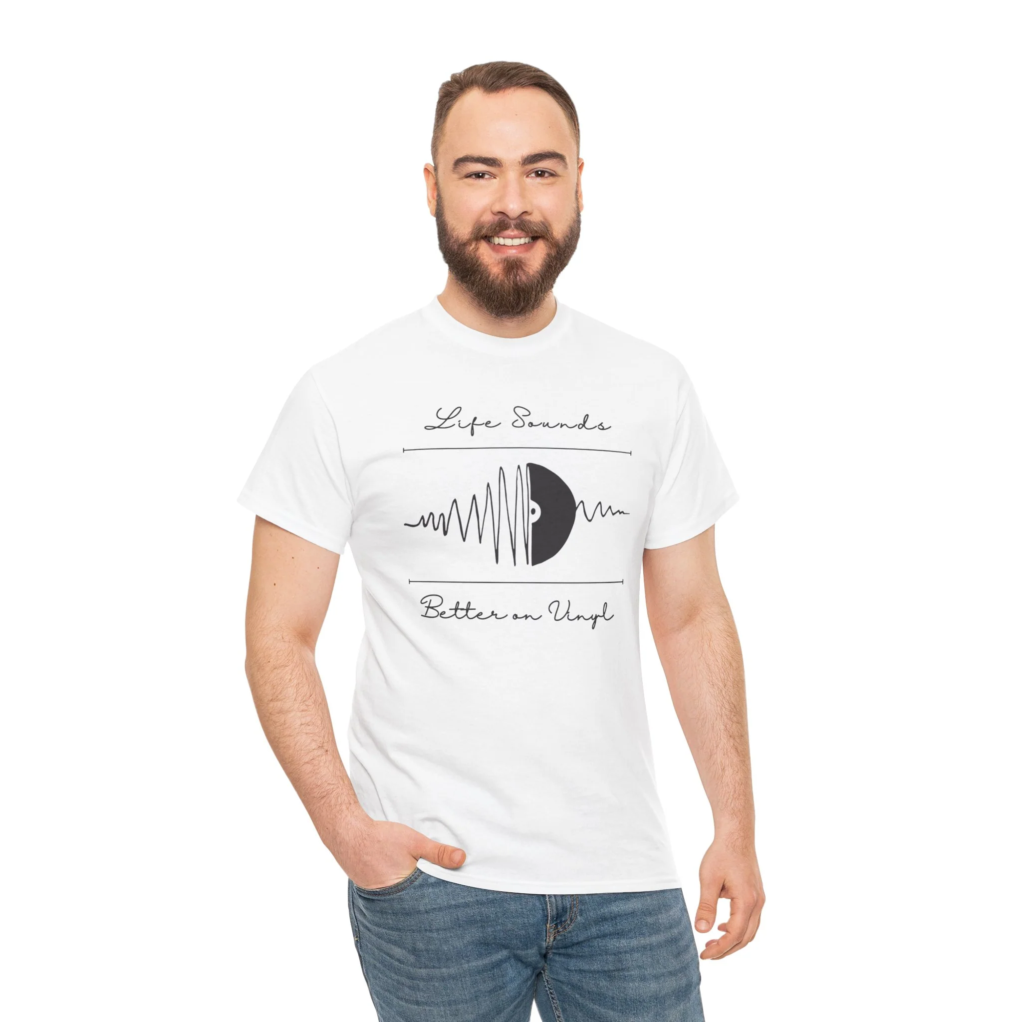 'Life Sounds Better on Vinyl' Men's T-Shirt - Image 51
