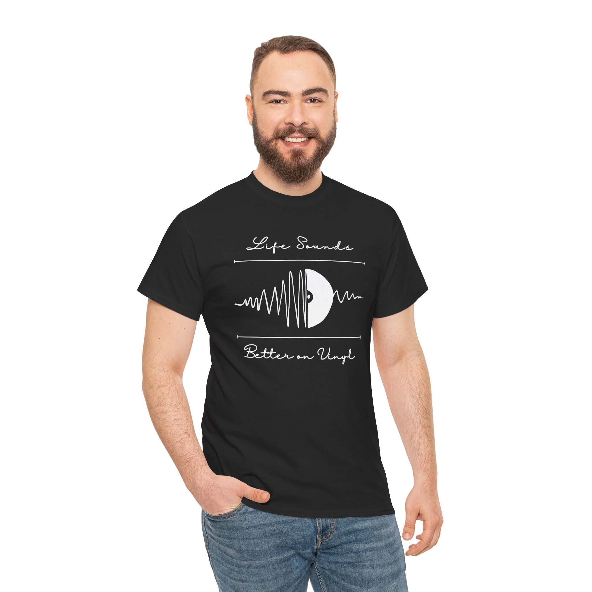 'Life Sounds Better on Vinyl' Men's T-Shirt - Image 60
