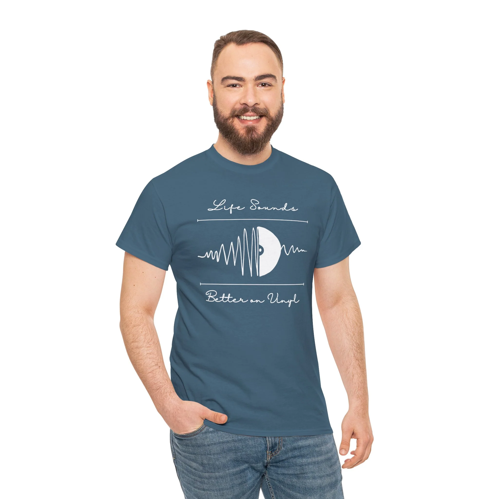 'Life Sounds Better on Vinyl' Men's T-Shirt - Image 69