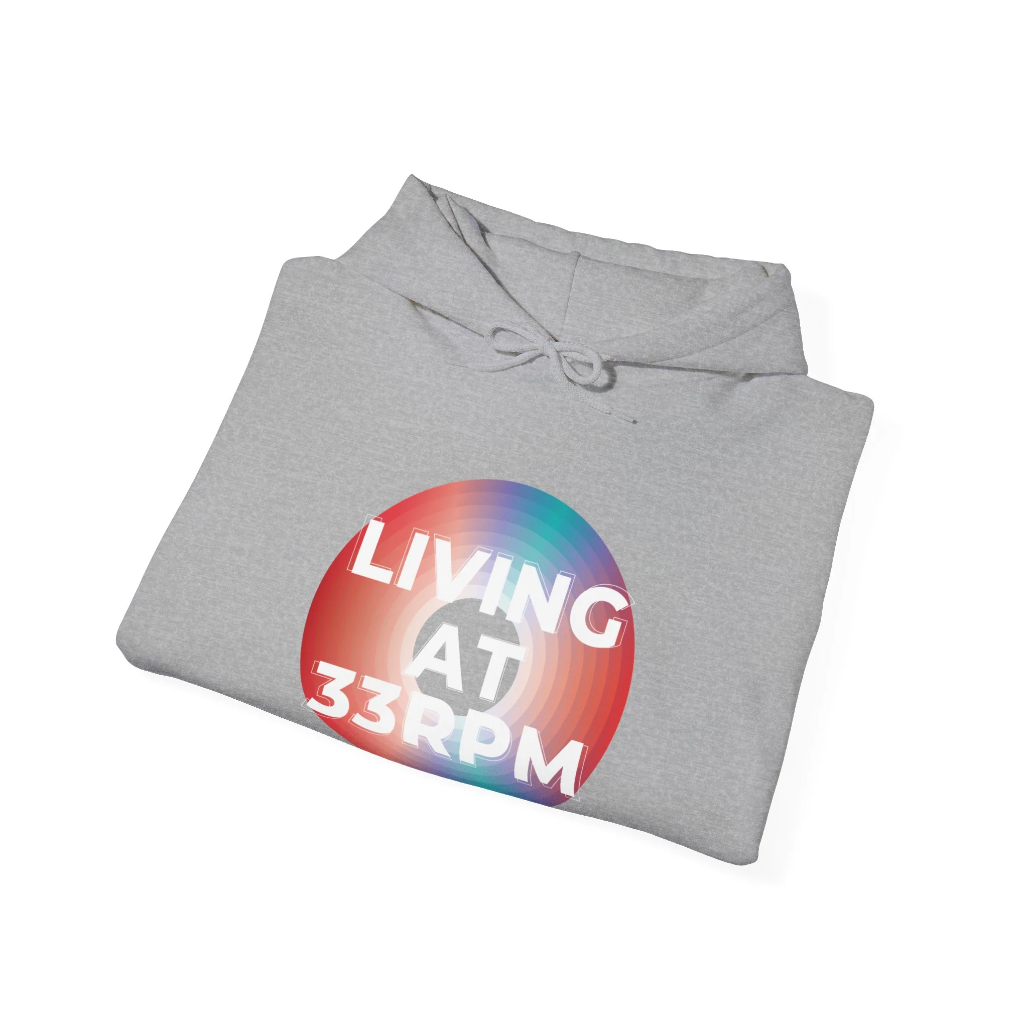 'Living at 33rpm' Men's Hoodie - Image 12