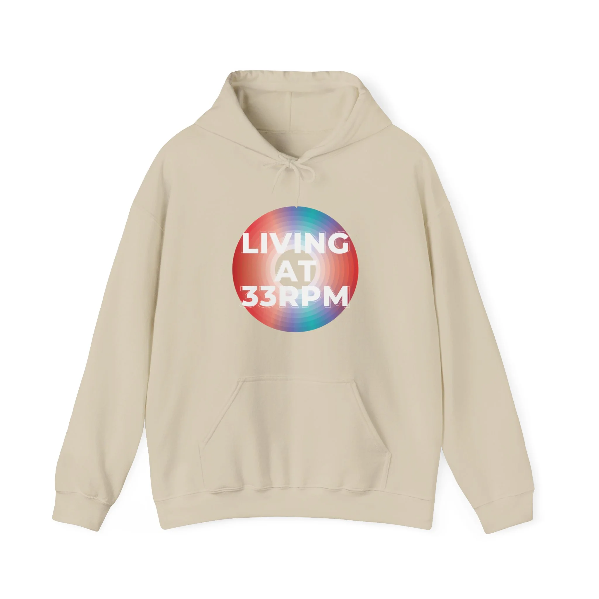 'Living at 33rpm' Men's Hoodie - Image 25