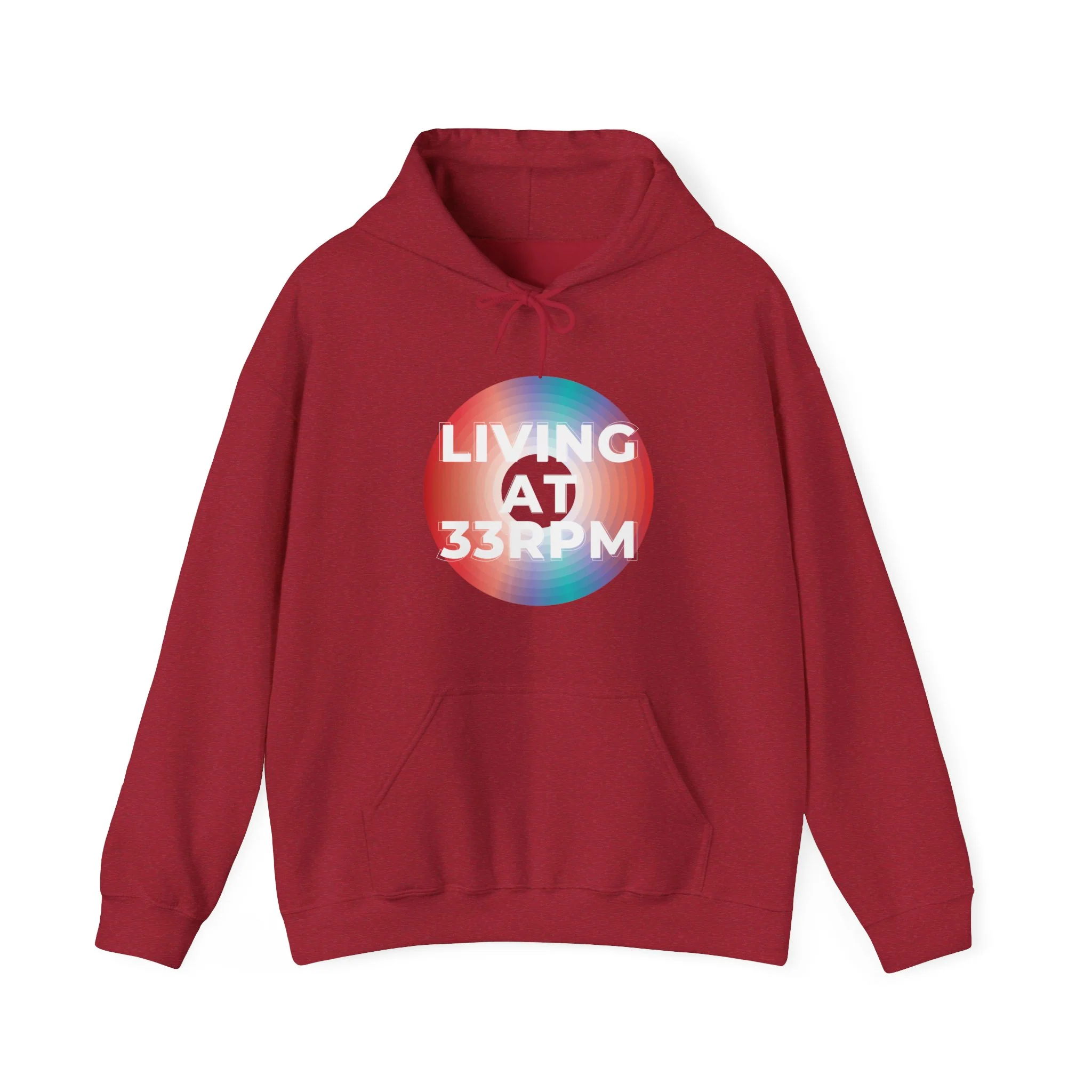 'Living at 33rpm' Men's Hoodie - Image 33