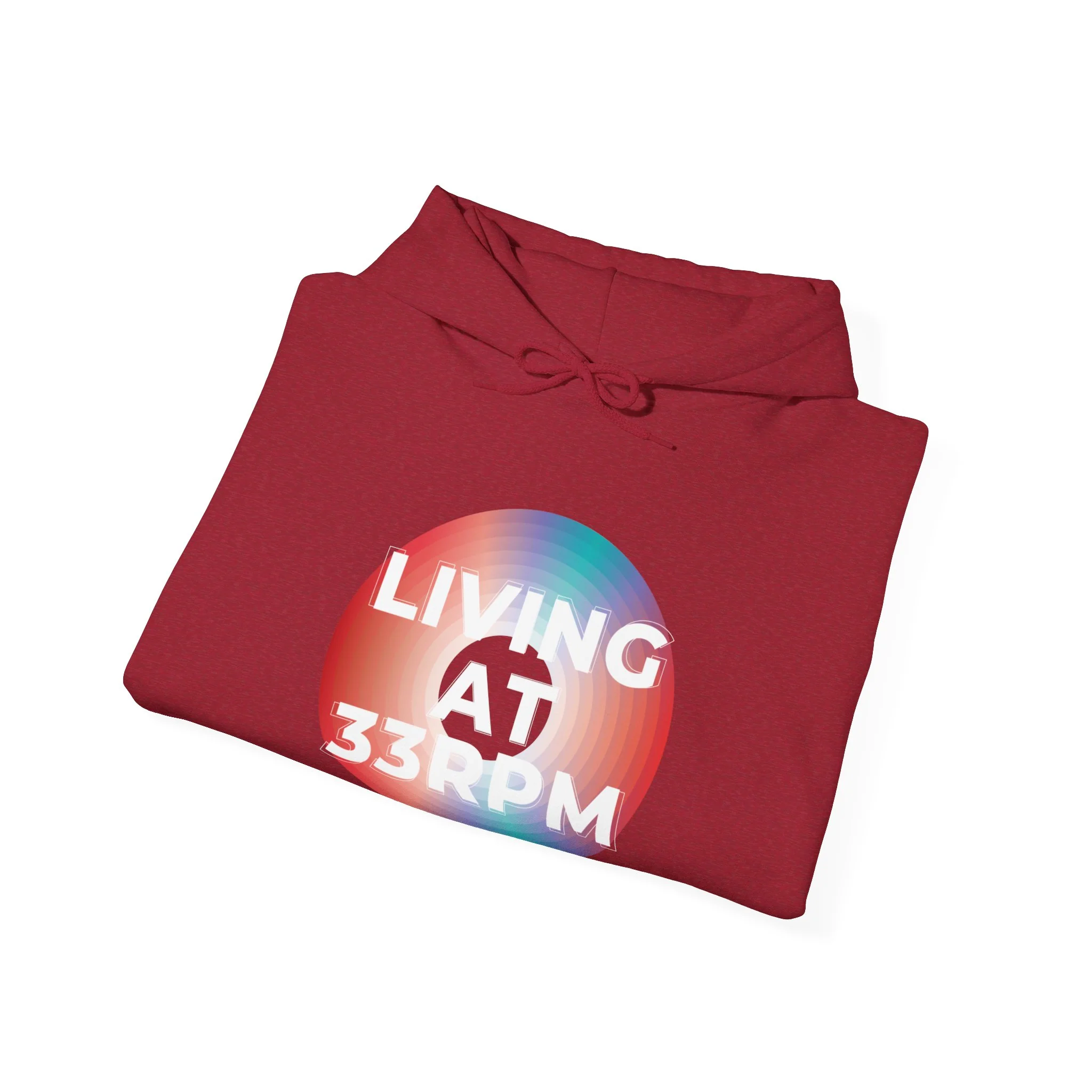 'Living at 33rpm' Men's Hoodie - Image 36