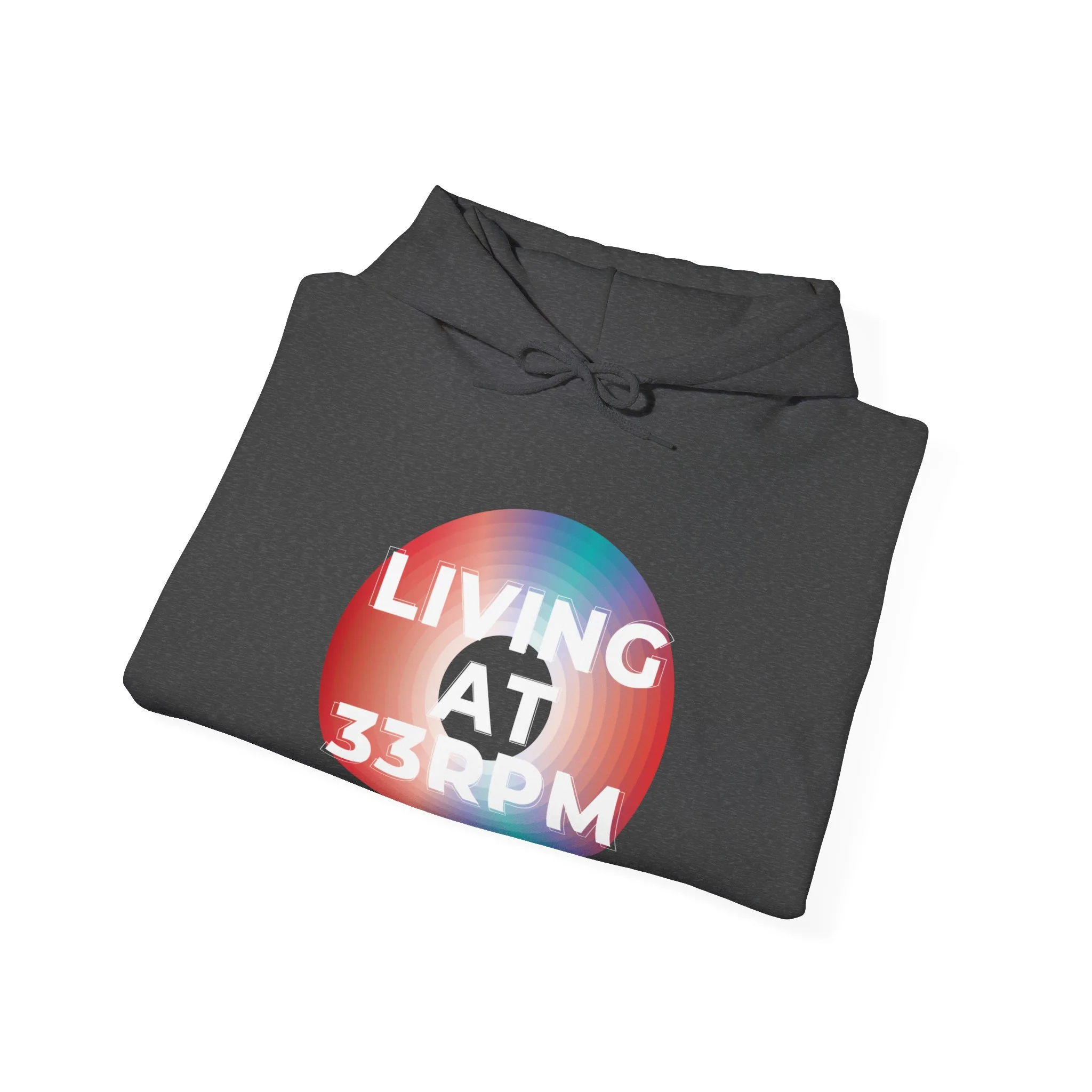 'Living at 33rpm' Men's Hoodie - Image 4