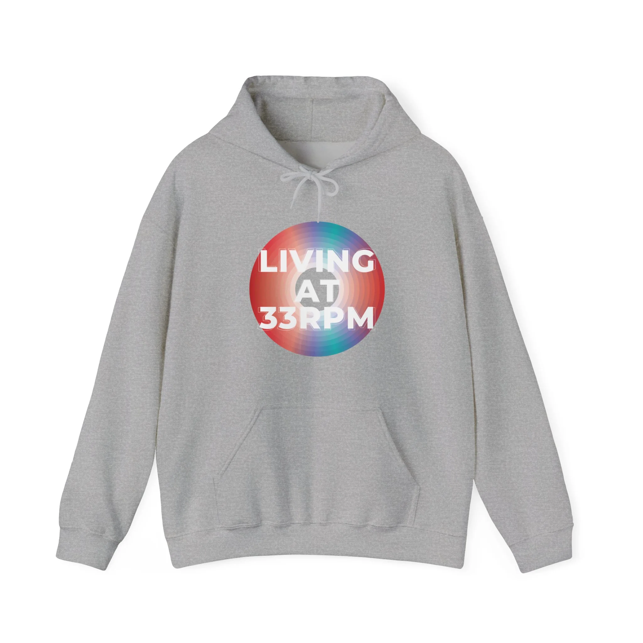 'Living at 33rpm' Men's Hoodie - Image 9