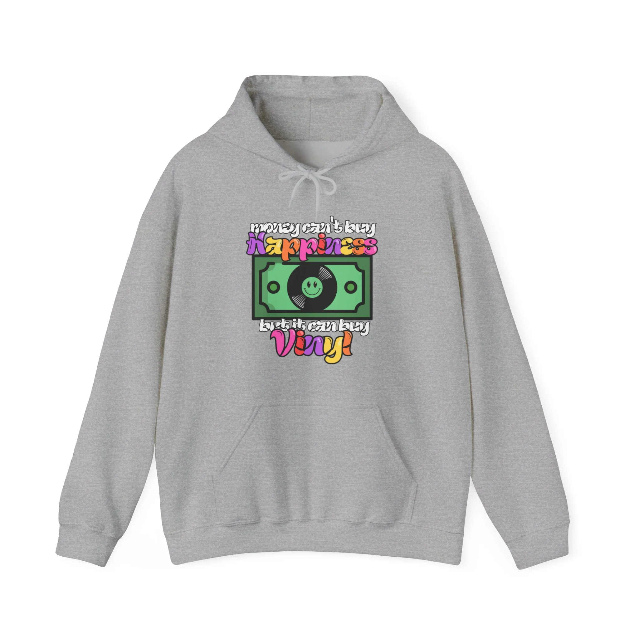'Money Can't Buy Happiness, But It Can Buy Vinyl' Men's Hoodie - Image 17