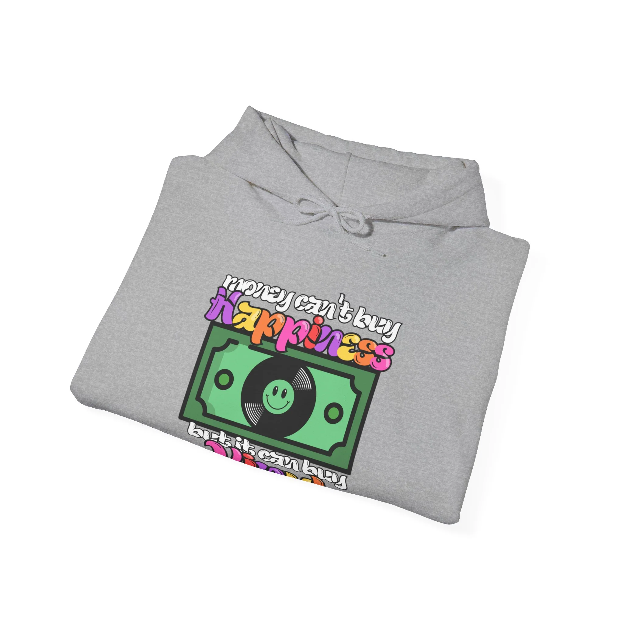 'Money Can't Buy Happiness, But It Can Buy Vinyl' Men's Hoodie - Image 20