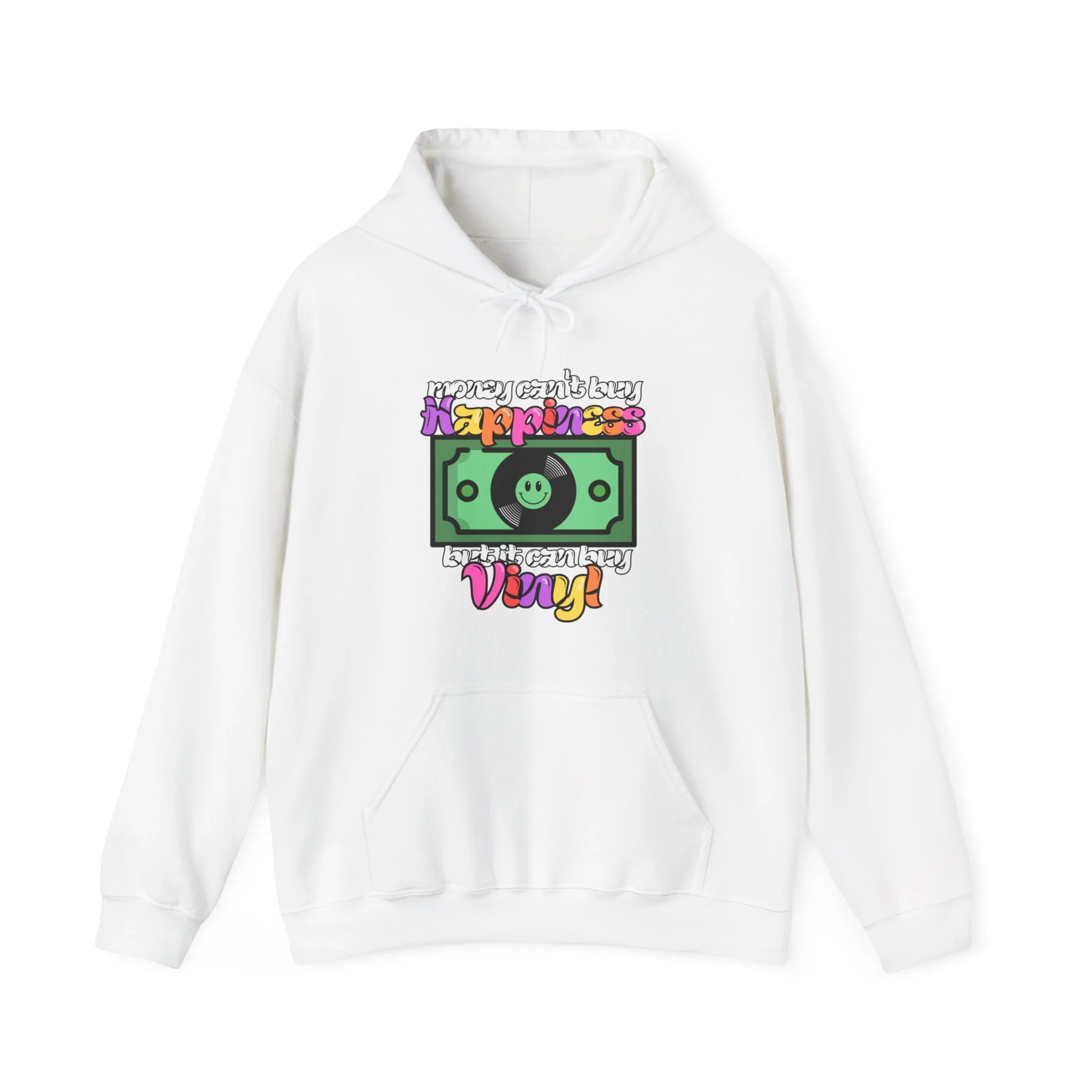 'Money Can't Buy Happiness, But It Can Buy Vinyl' Men's Hoodie - Image 25