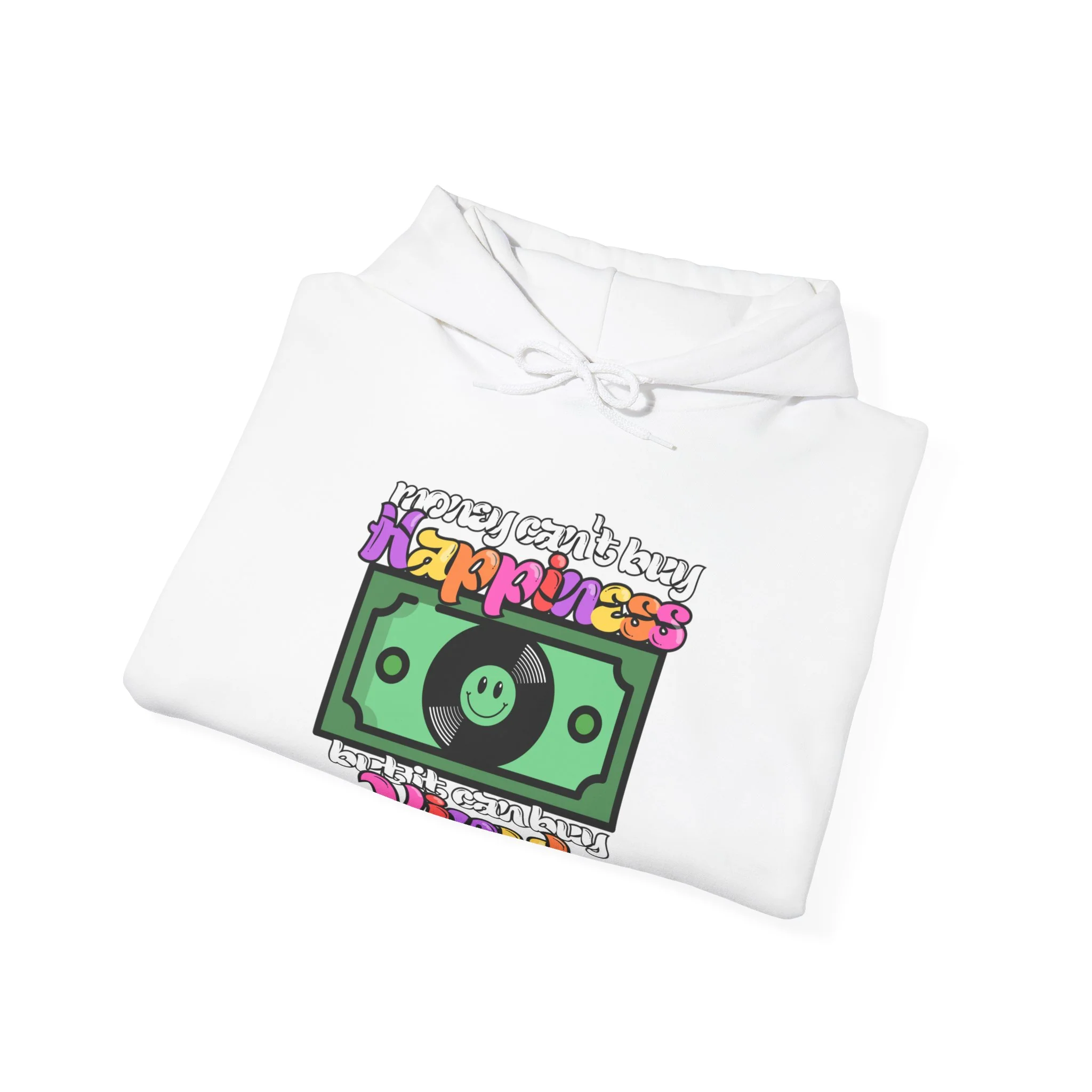 'Money Can't Buy Happiness, But It Can Buy Vinyl' Men's Hoodie - Image 28