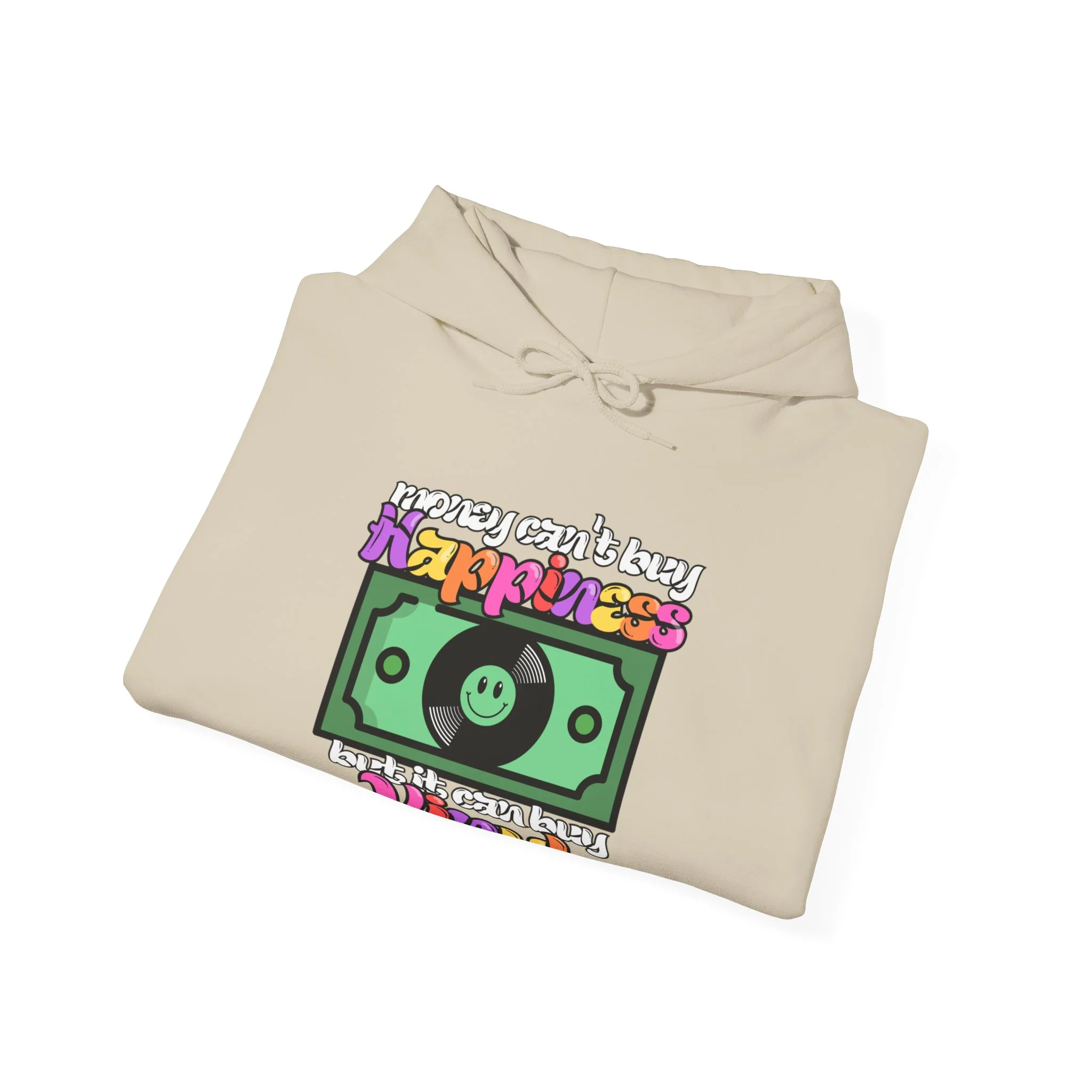 'Money Can't Buy Happiness, But It Can Buy Vinyl' Men's Hoodie - Image 36