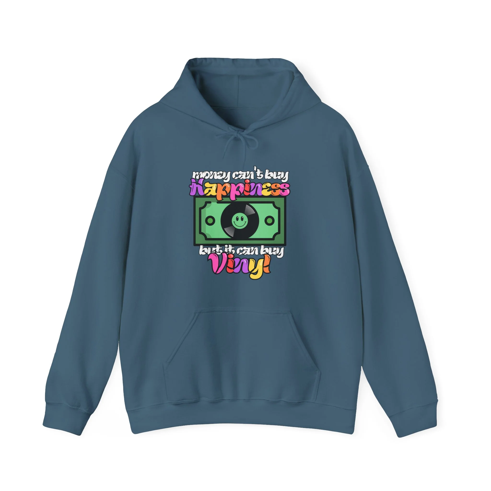 'Money Can't Buy Happiness, But It Can Buy Vinyl' Men's Hoodie - Image 49