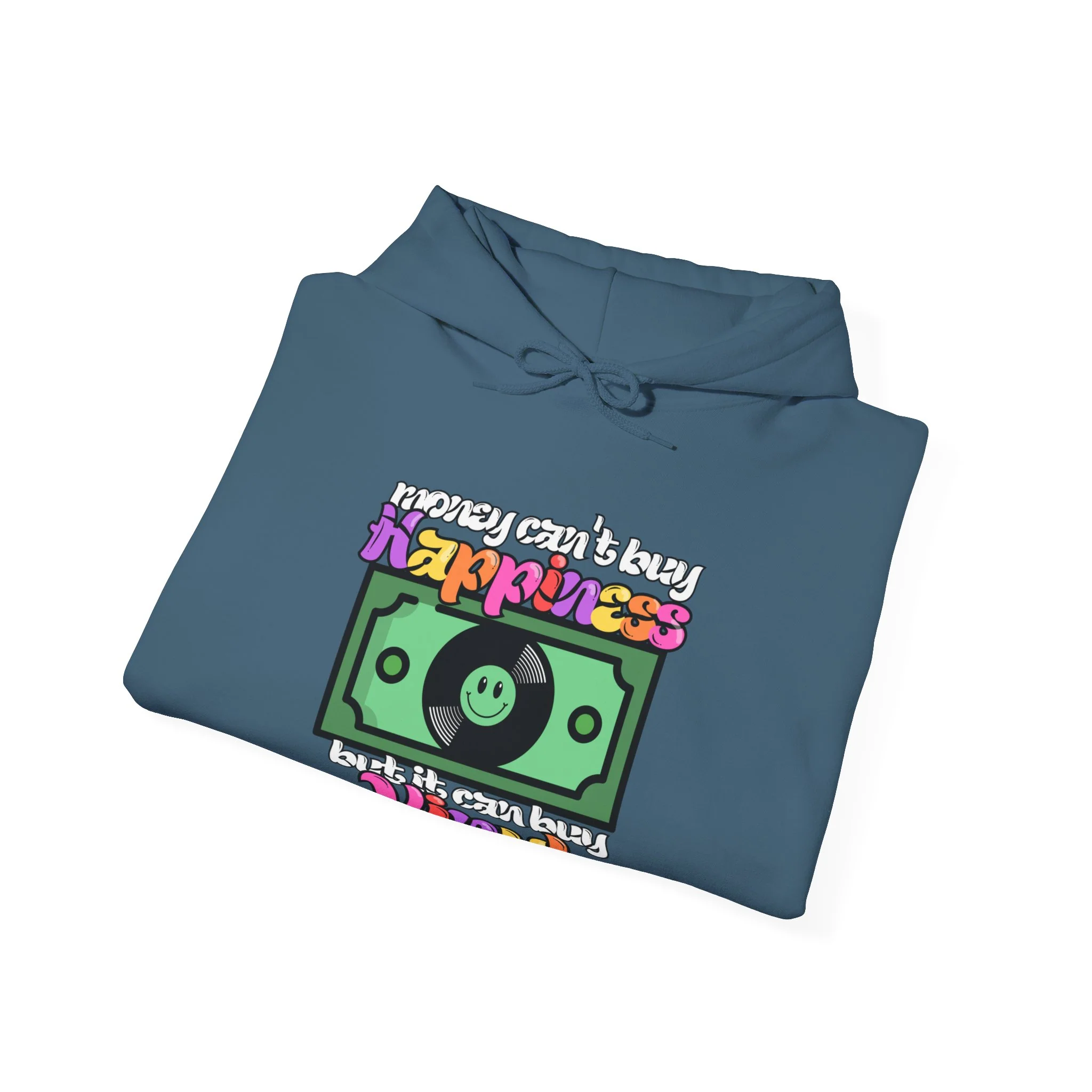 'Money Can't Buy Happiness, But It Can Buy Vinyl' Men's Hoodie - Image 52