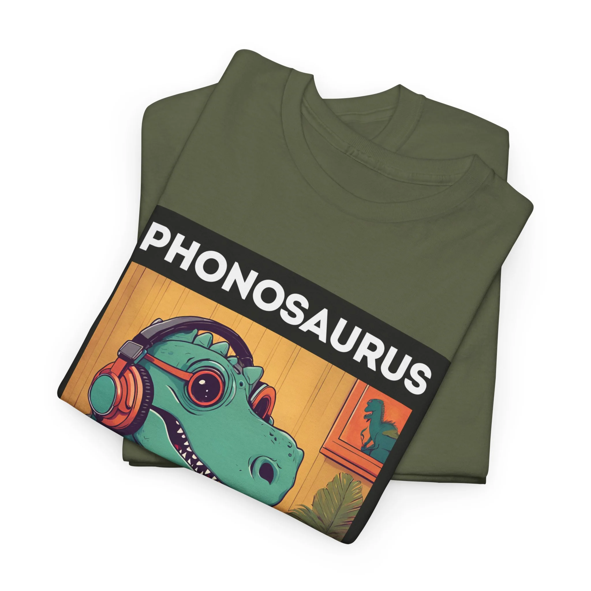 'Phonosaurus' Men's Vinyl T-Shirt - Image 3